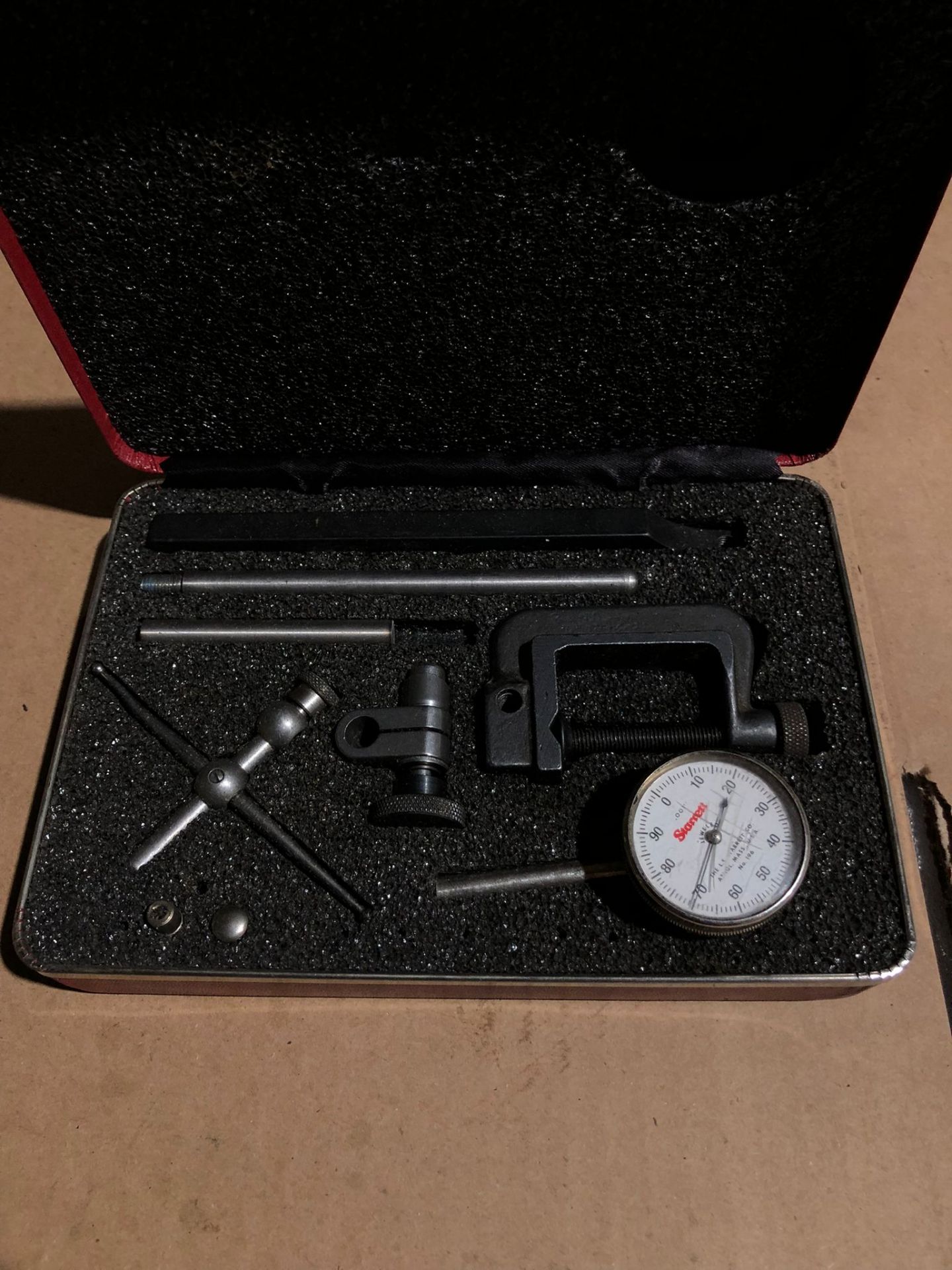 Starrett Dial Test Indicator with stand attachments