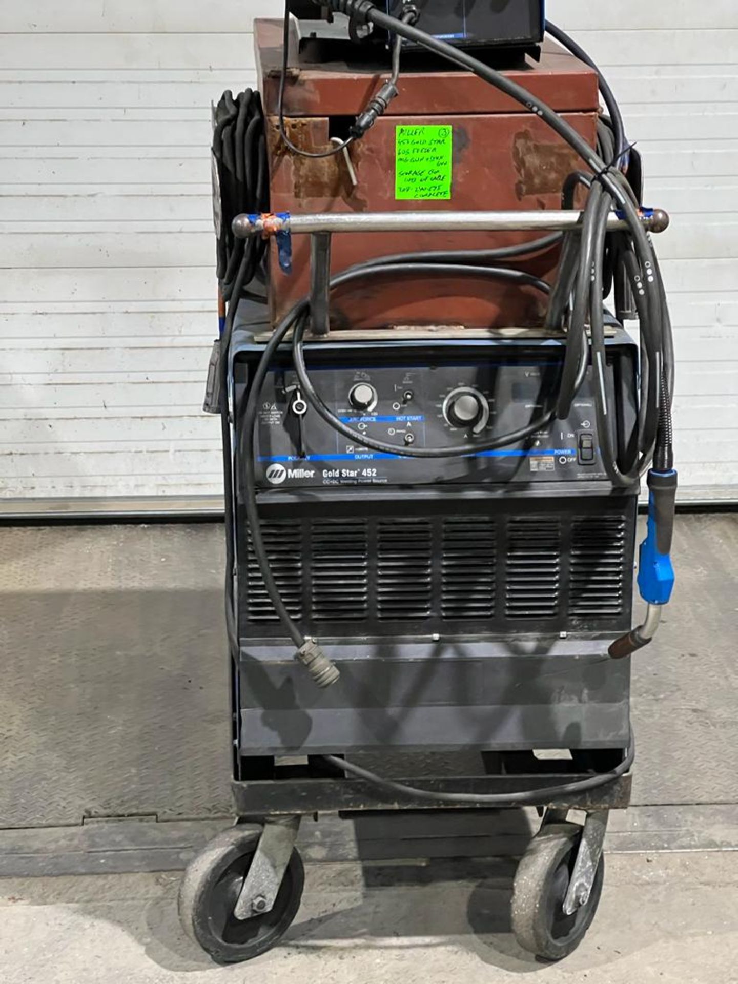 Miller 452 Gold Star Mig Welder with 60 Series 4-Wheel Wire Feeder Stick-Mig Complete LOTS of