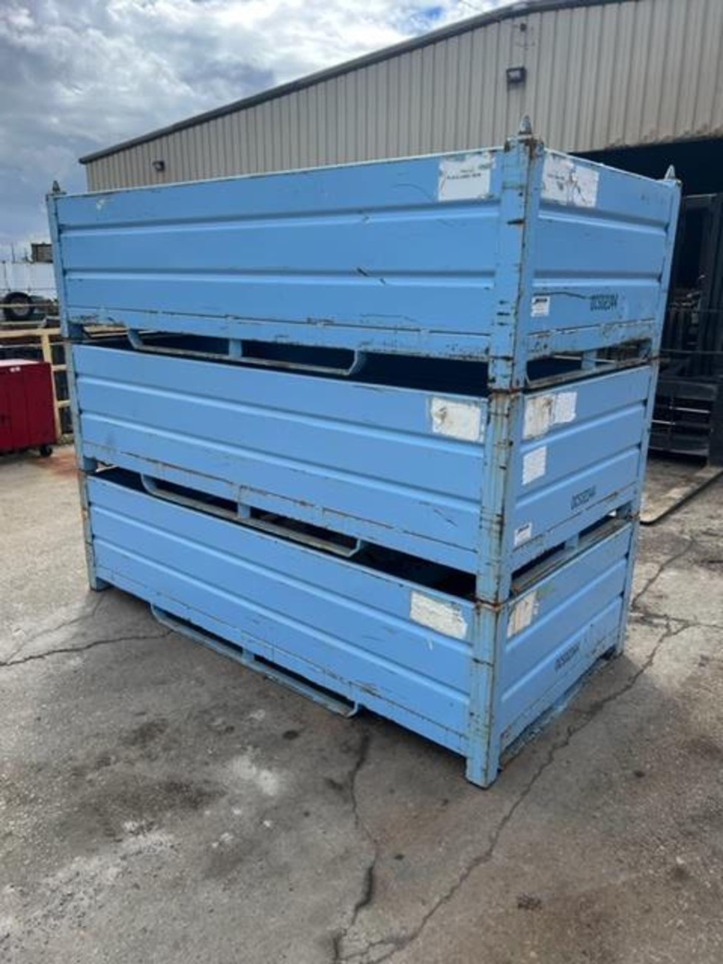 Lot of 3 (3 units) Stackable Steel Bins 96x48x27" - Image 2 of 2