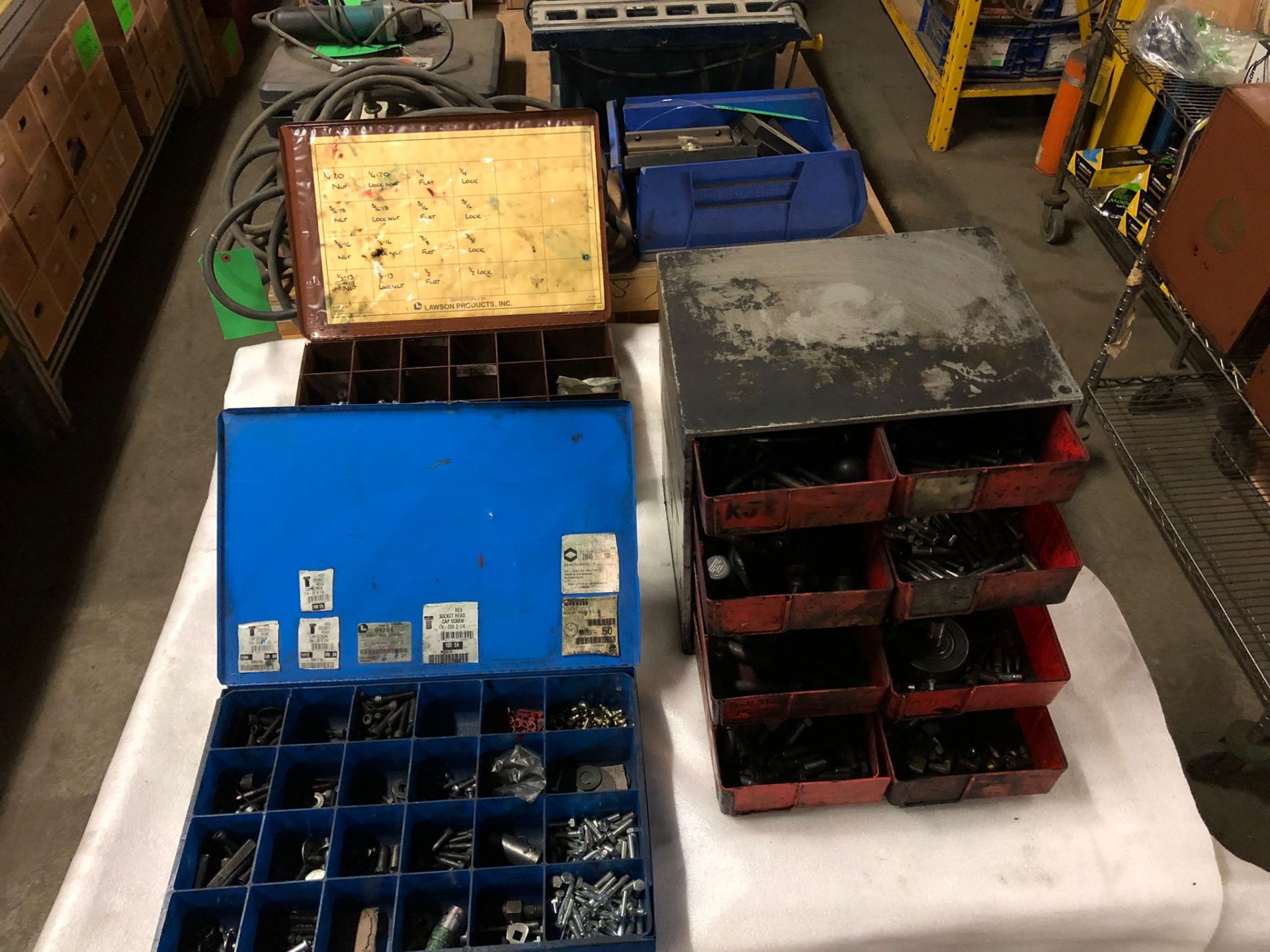 Lot of Toolboxes and Shelves with assorted tooling