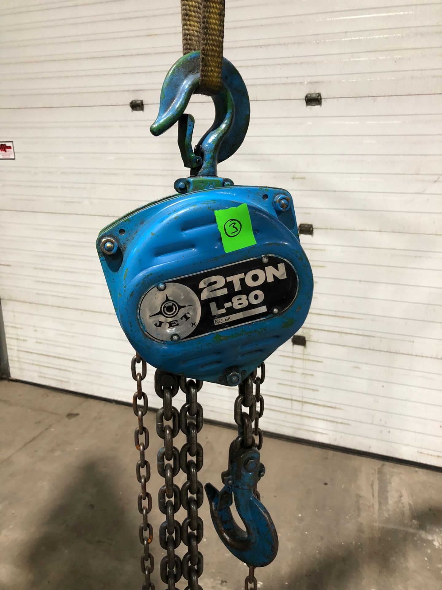 Jet 2 ton Capacity Chain Fall Hoist - 20' long with hoook