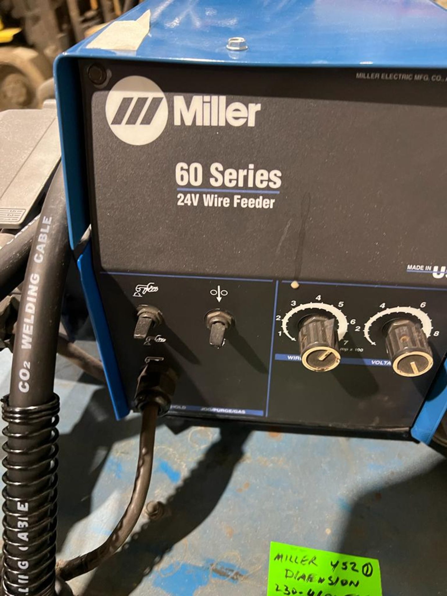 Miller 452 Dimension Mig Welder with 60 Series 4-Wheel Wire Feeder Complete with NEW GUN LOTS of - Image 3 of 4