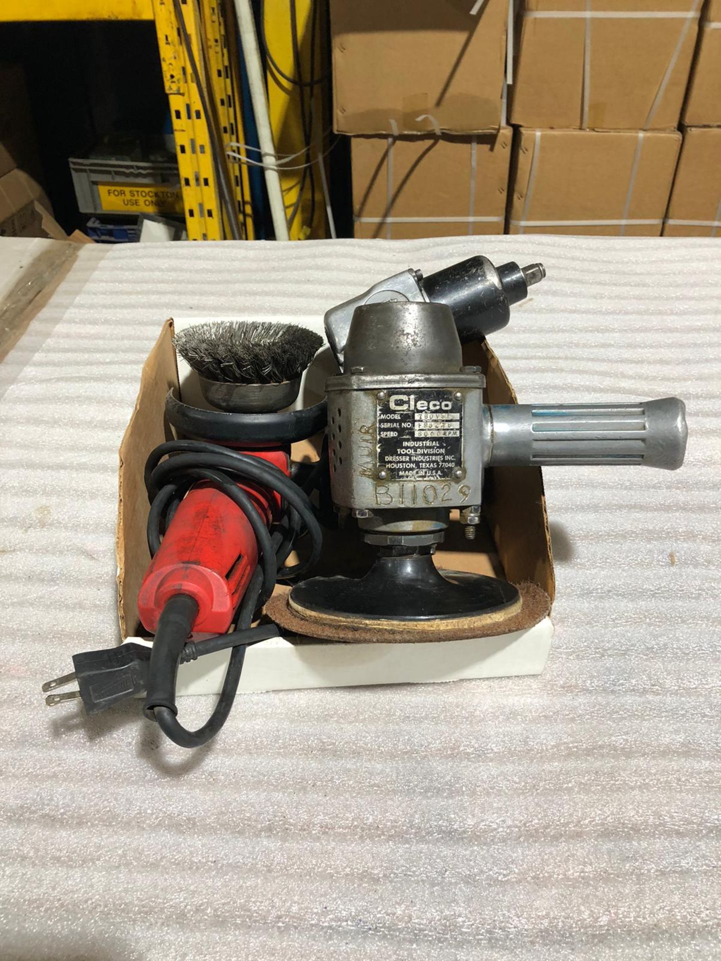 Lot of 3 (3 units) Milwaukee Grinder, Cleco Sander and Impact Wrench