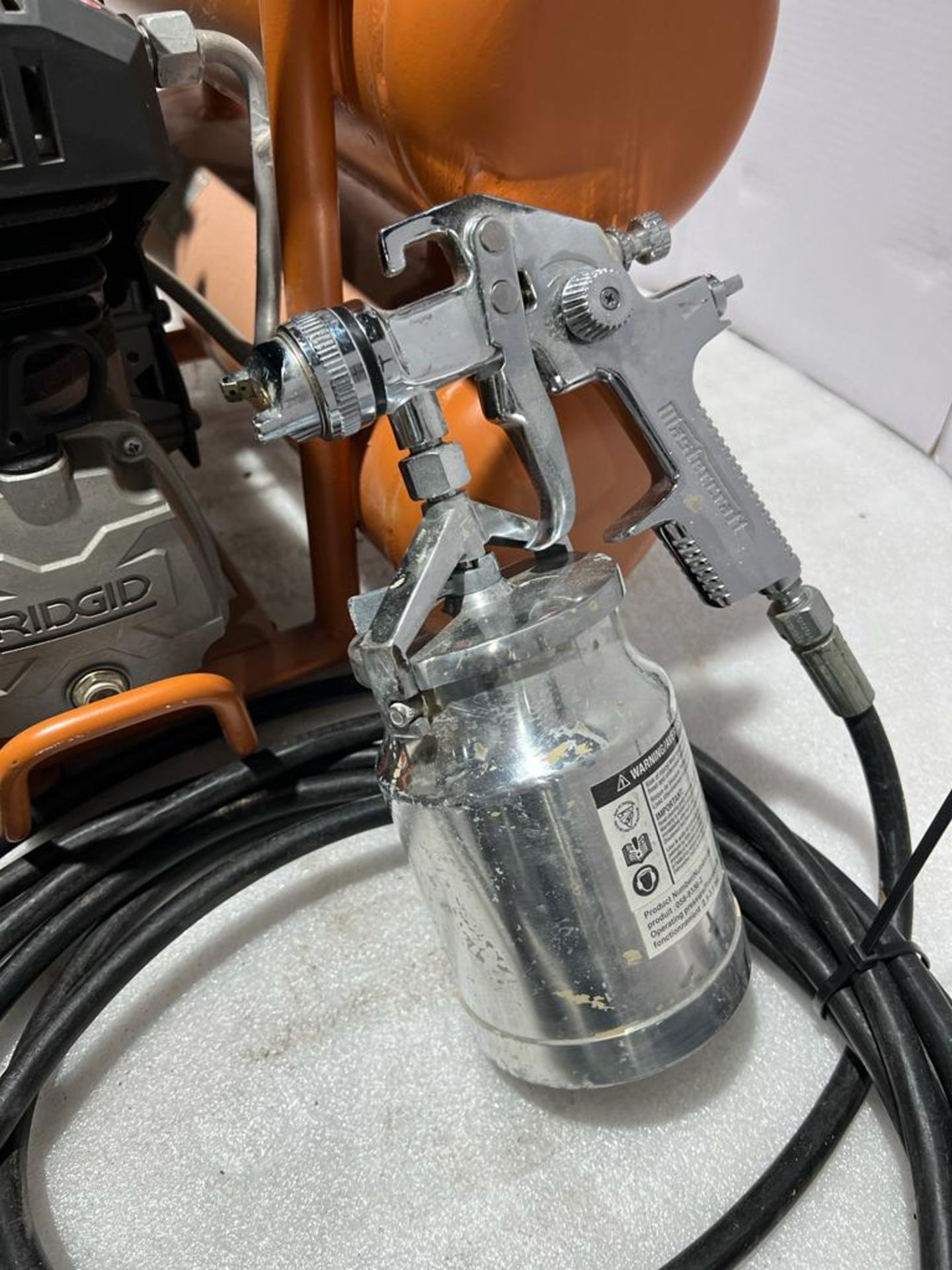 Ridgid Portable Shop Air Compressor with Pneumatic Spray Paint Gun - Image 2 of 4