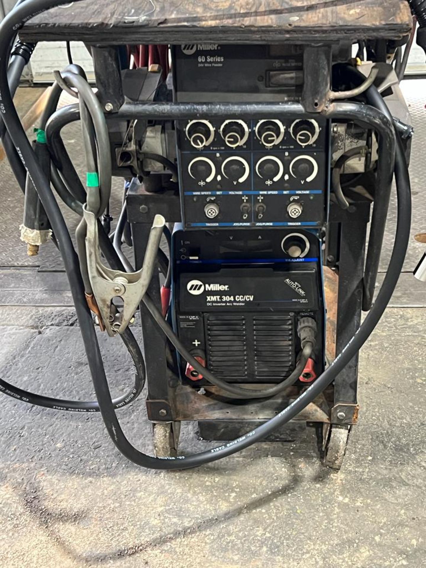 Miller XMT 304 CC/CV DC Inverter Multi Process Welder with DUAL 4-Wheel 60 Serial Feeder COMPLETE - Image 2 of 3