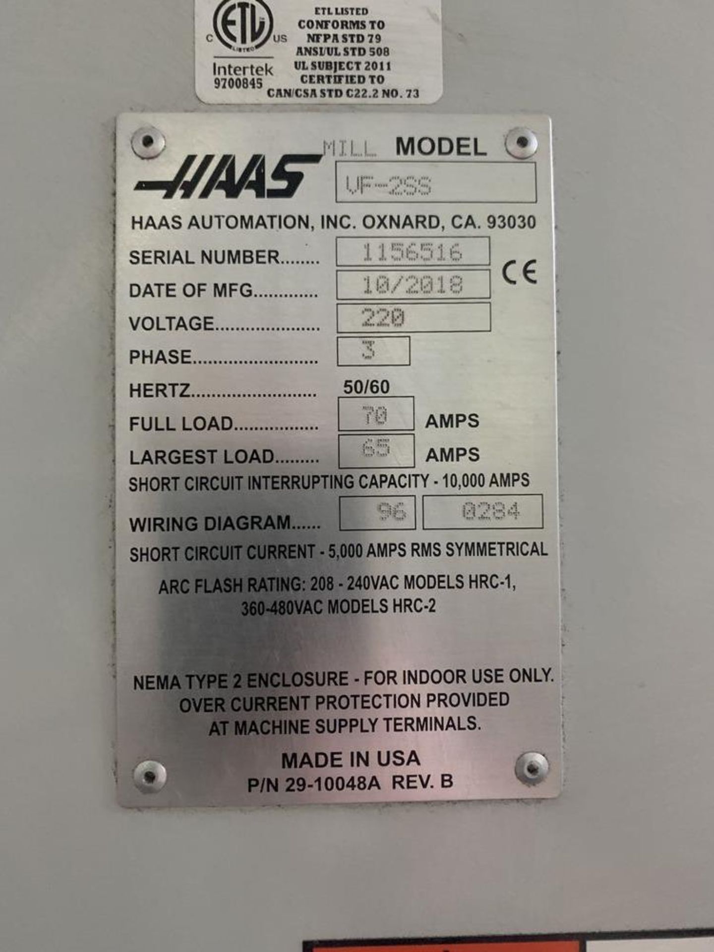 (2018) Haas Mod. VF2SS Vertical Machine - Image 4 of 4