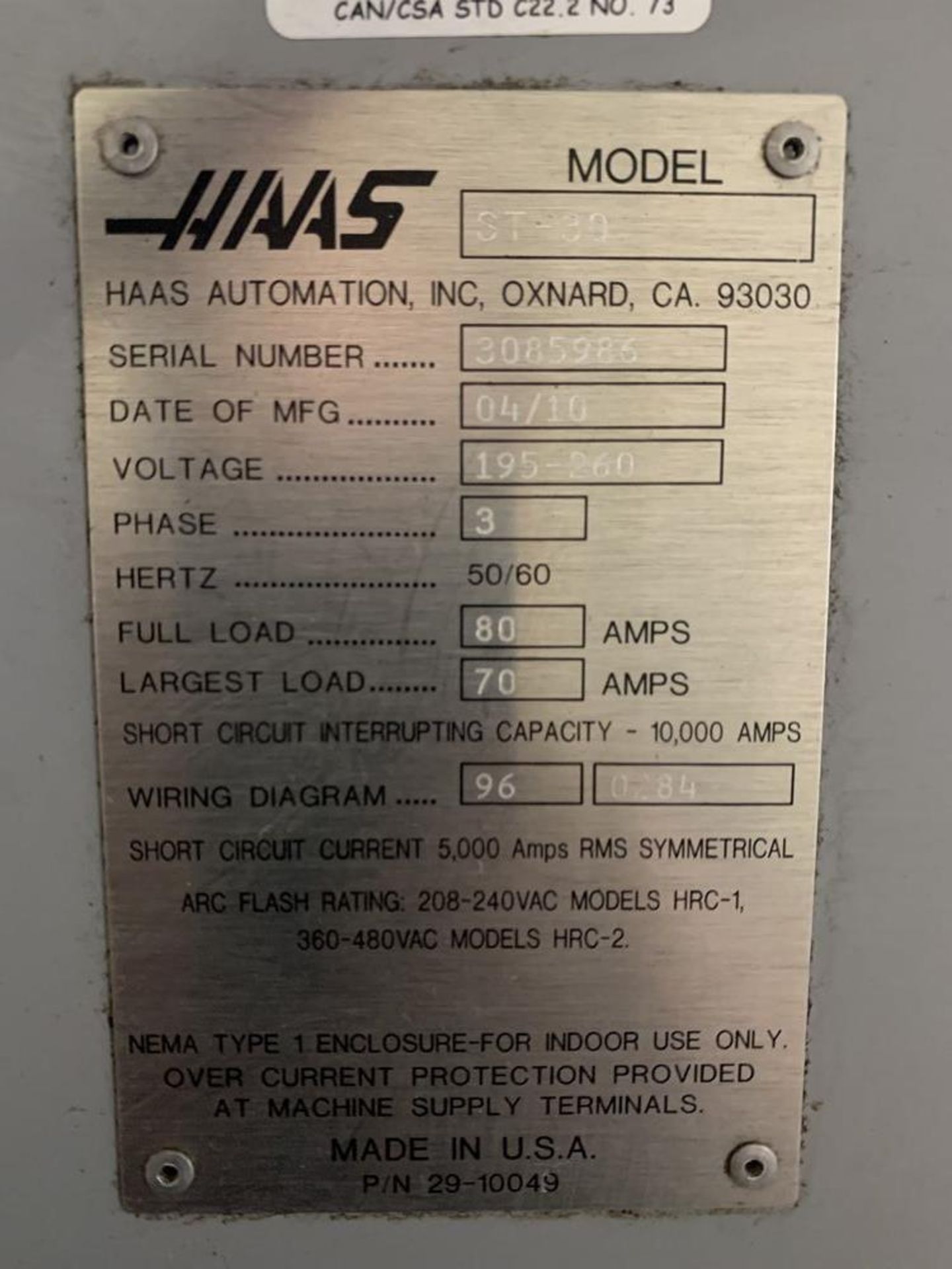 (2010) Haas Mod. ST-30, CNC Turning Center, - Image 6 of 6