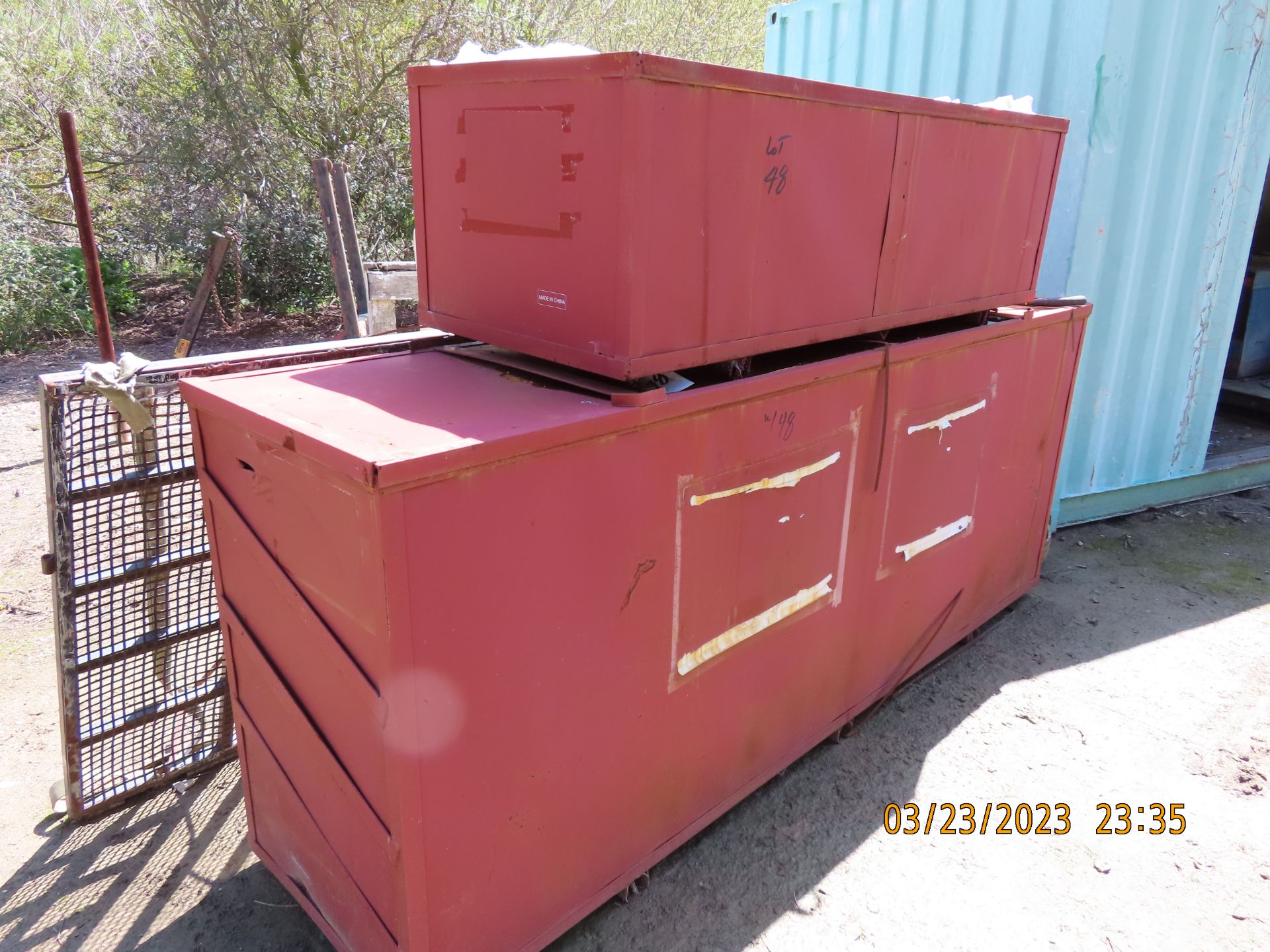 (Lot) (2) Steel Crates w/ Assorted Contents