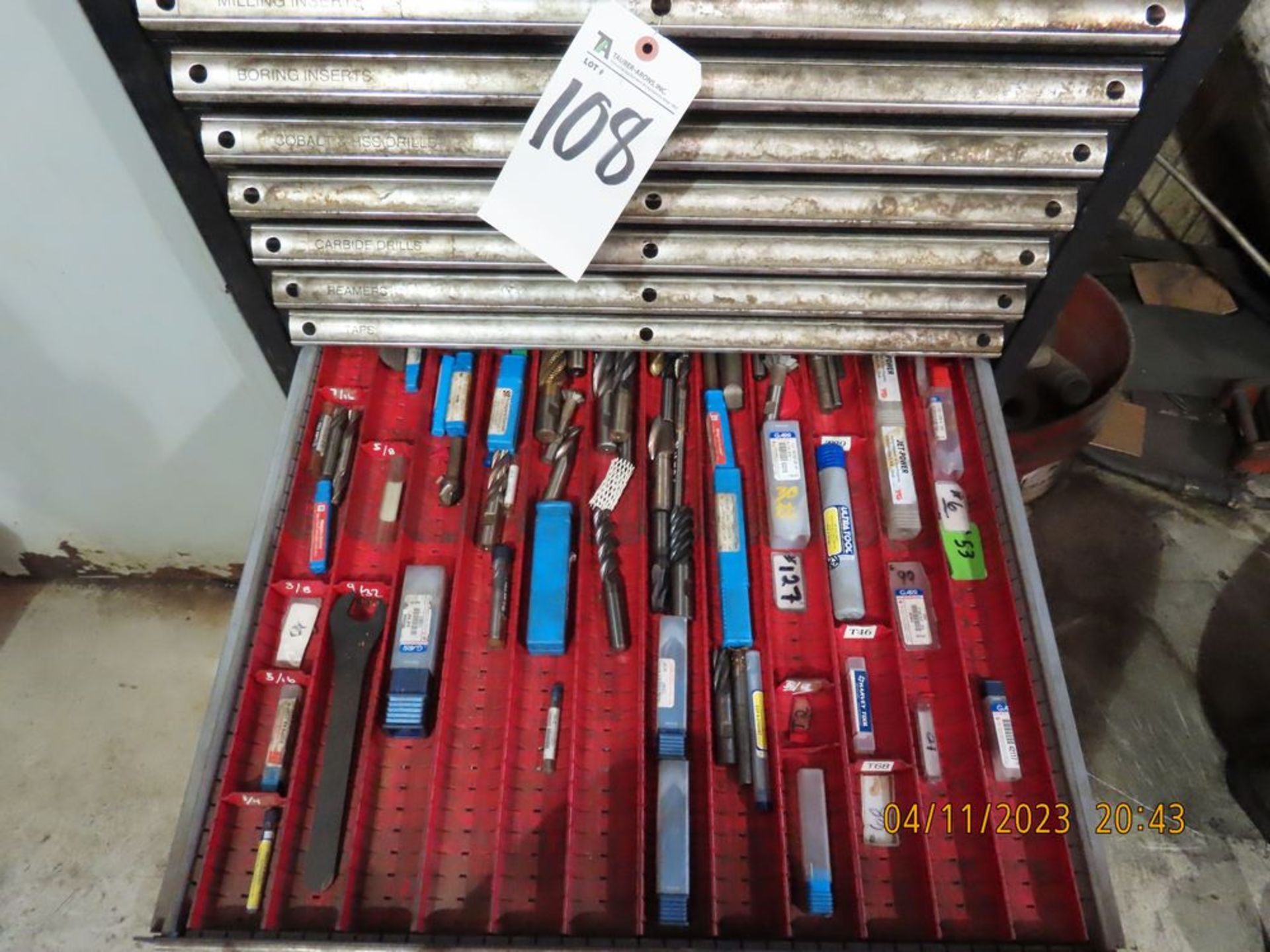 (Lot) 18-Drawer Tool Cabinet w/ Carbide - Image 4 of 4