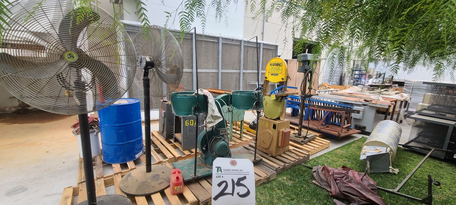 (Lot) Assorted Machinery, Band Saw, Drill Press, Dust Collector, Fans