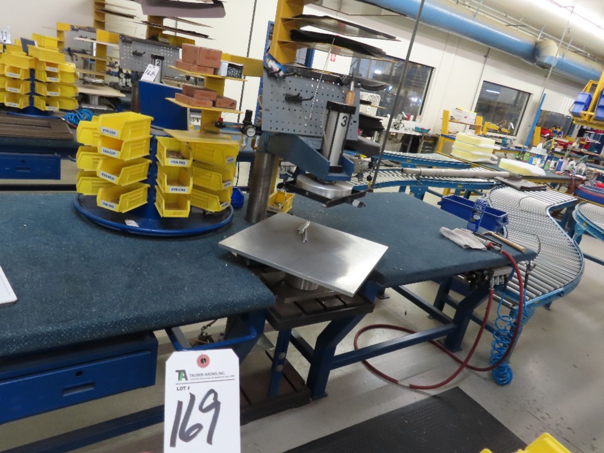 (Lot) Pneu. Cushion Press w/ Assembly Table