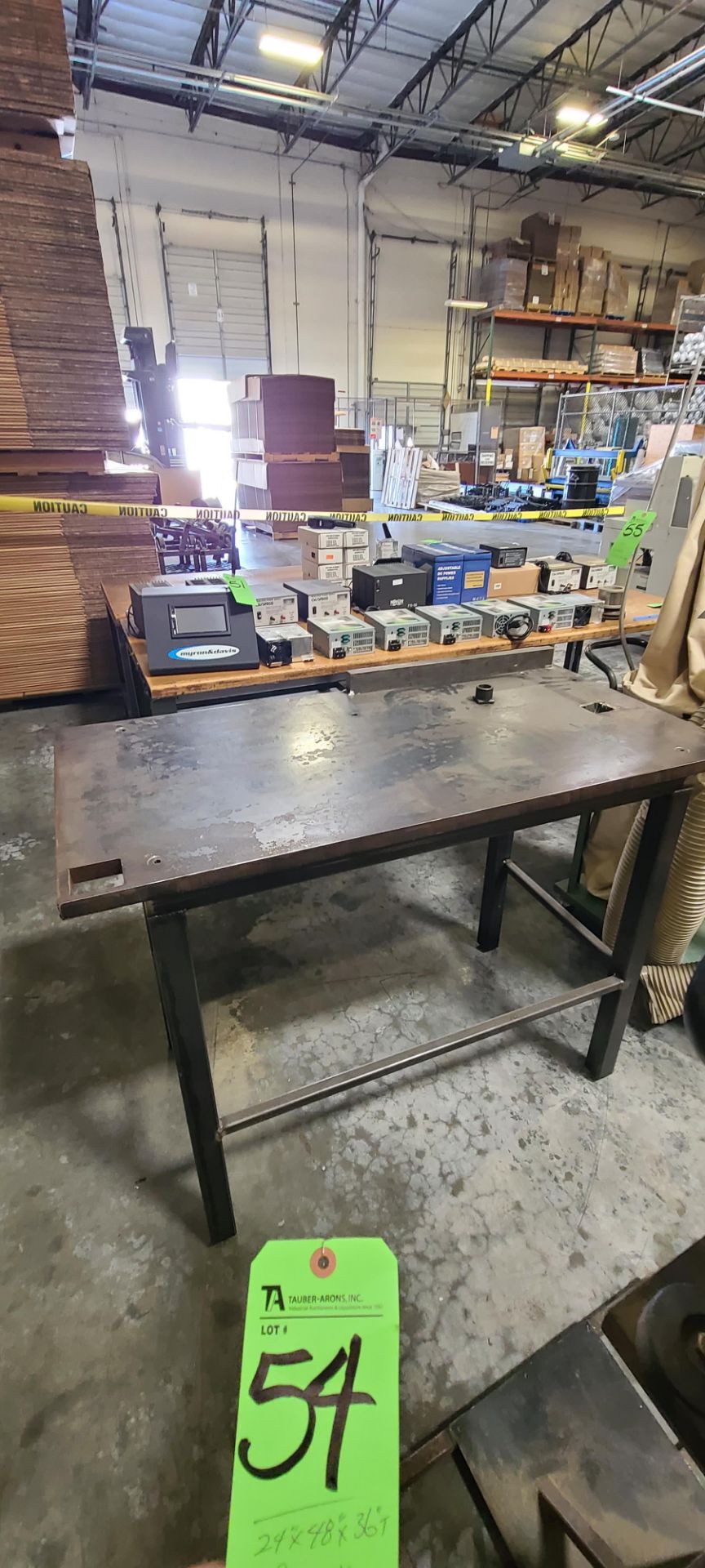 Steel Work Table, Approx 24'' x 48'' x 36''T