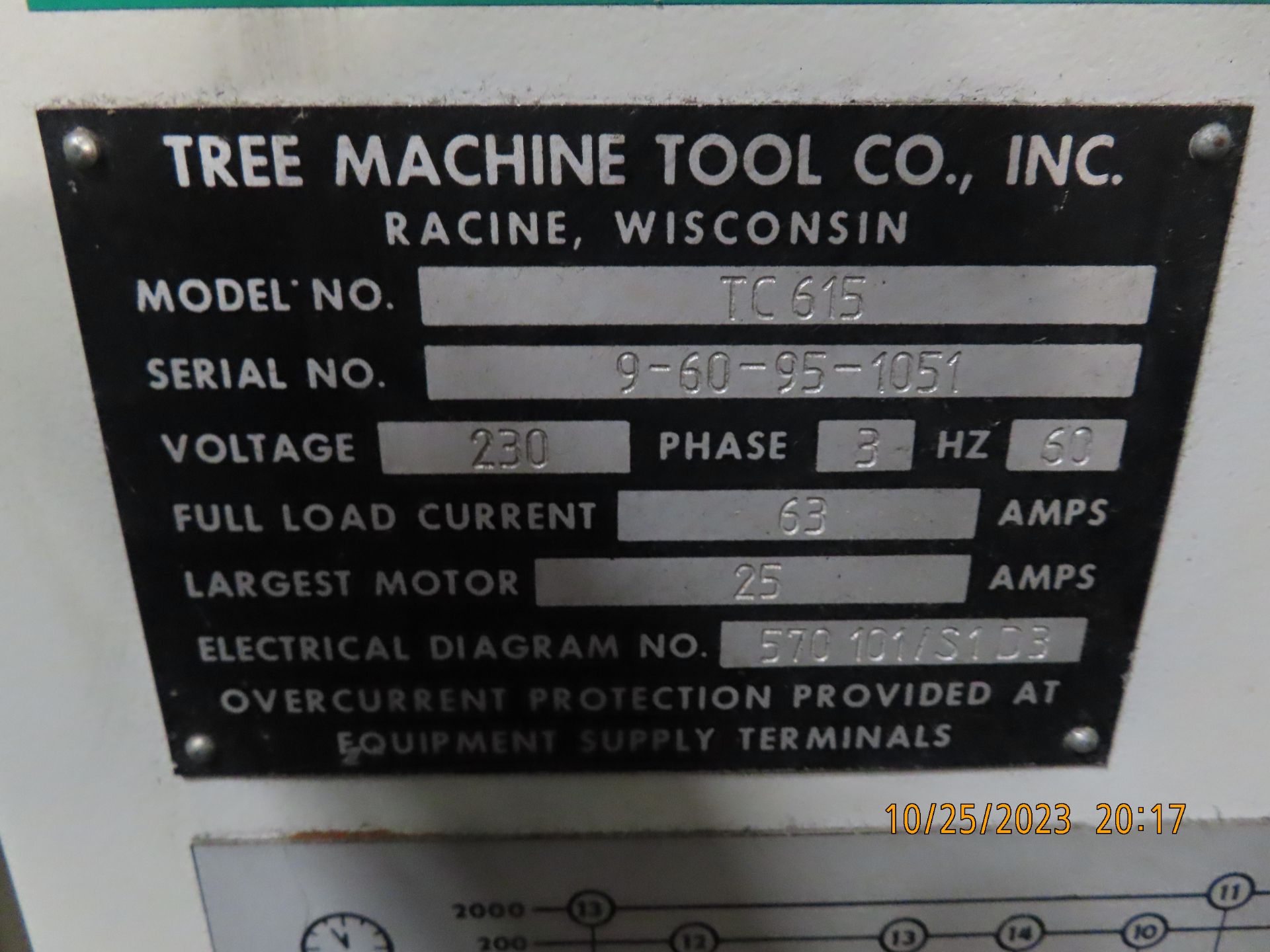 (1995) Tree mod. TC615, CNC Turning Center w/ 10'' 3-Jaw Chuck, 12-Station Turret Hyd. Tail Stock, - Image 7 of 7