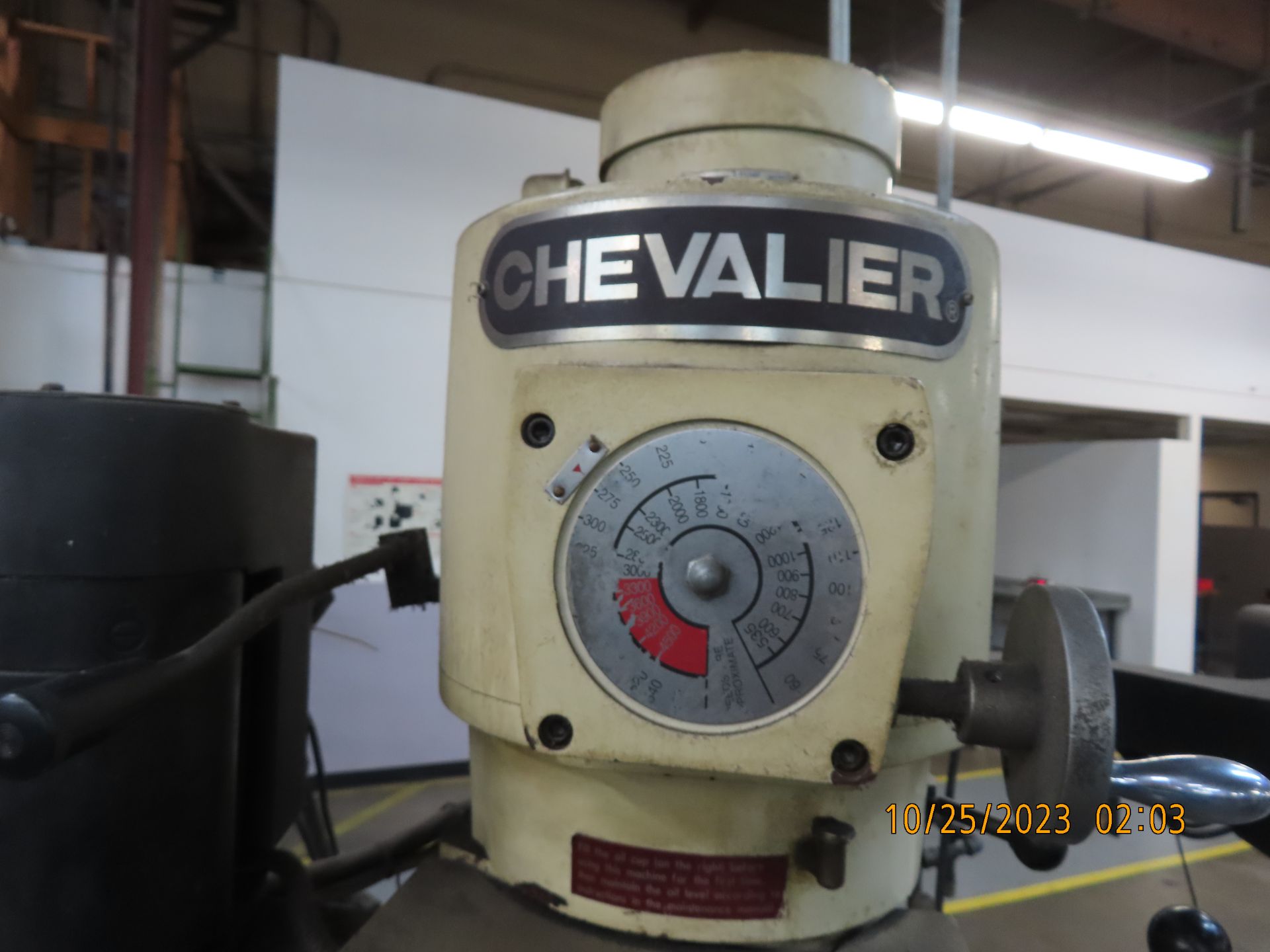 Chevalier Vertical Mill, 3hp, 9'' x 42'' Table w/ Power Feed & Var. Spd w/ Proto Trak DROs mod. FM- - Image 4 of 4