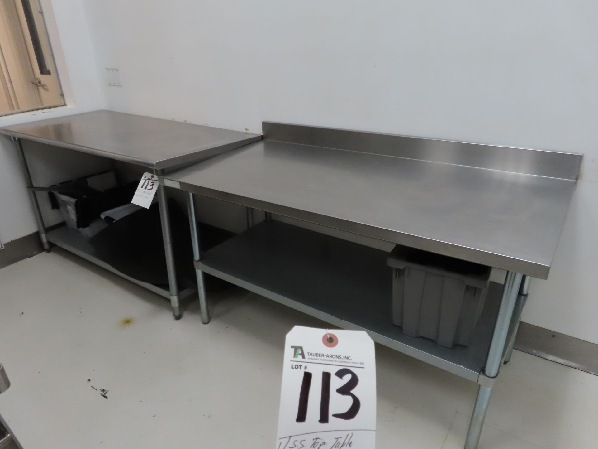 (Lot) S.S. Top Tables, Approx. 30'' x 60'' x
