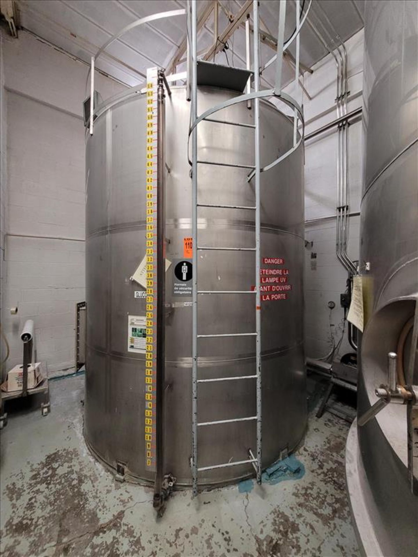 Approx. 4,500 Gal. Single Wall S/S Tank, with Top Mounted UV Filter, with Man Ladder with Top Man - Image 2 of 14