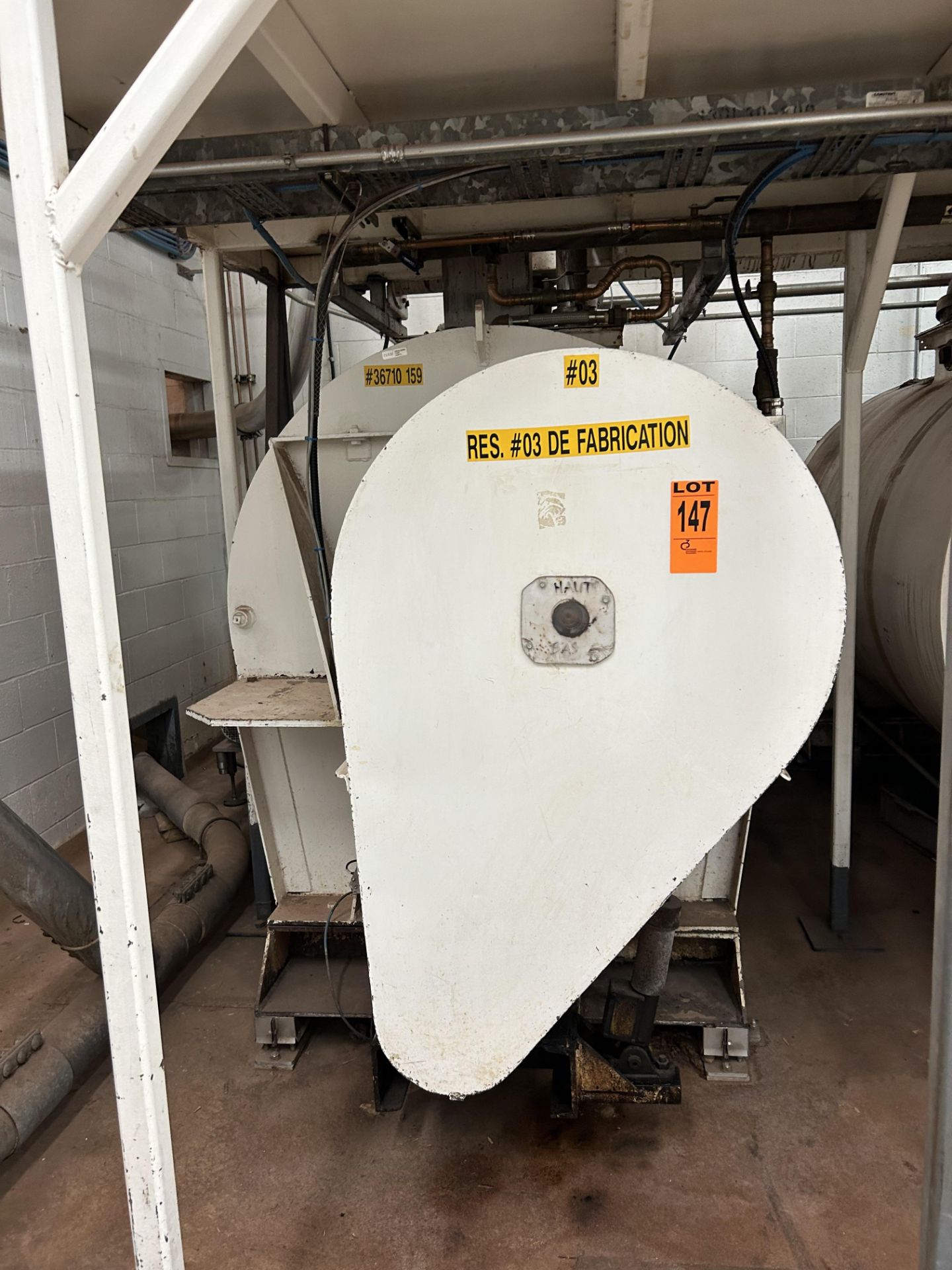 2,500 kg Horizontal Dough Mixer, Mixing Vessel Dims.: Approx. 83 In. L x 55 In. Dia., with Motor &