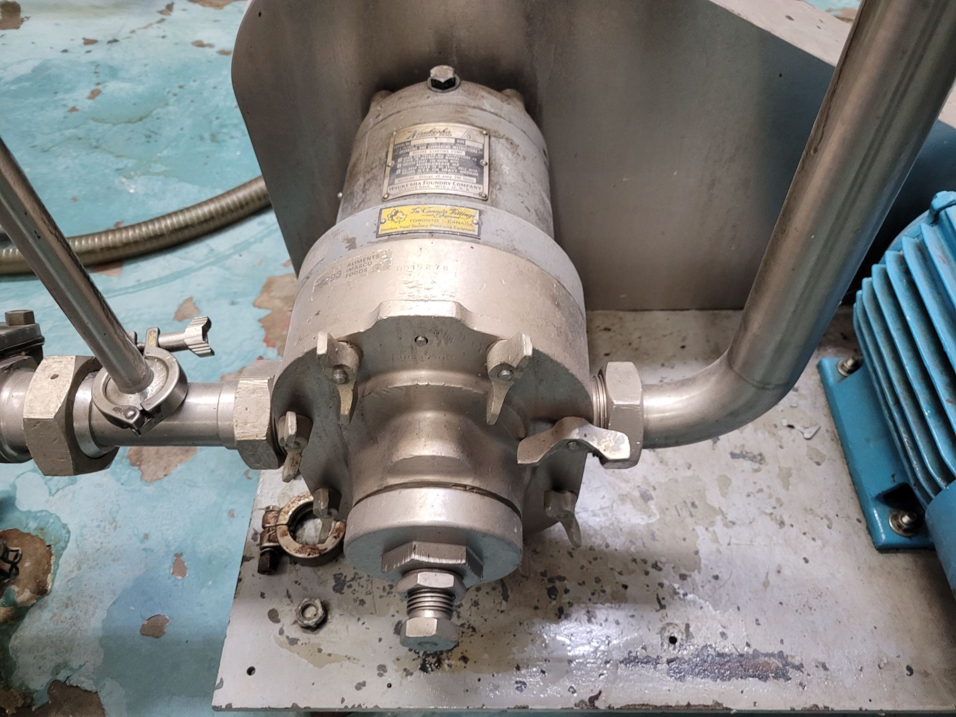 WAUKESHA 10 hp Positive Displacement Pump, Size: 55, ser. D015278, Mounted on S/S Frame (LOCATED IN - Image 6 of 6