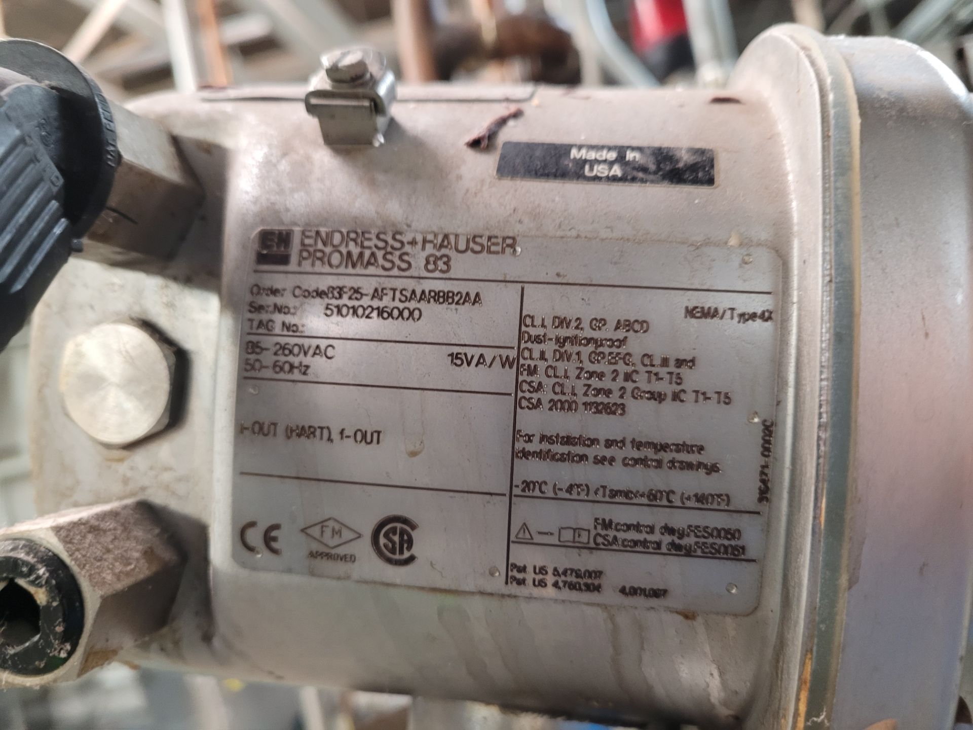 ENDRESS + HAUSER mod. Promass 83 S/S Flow Meter, ser. 5101021600, with Digital Read Out (LOCATED IN - Image 5 of 5