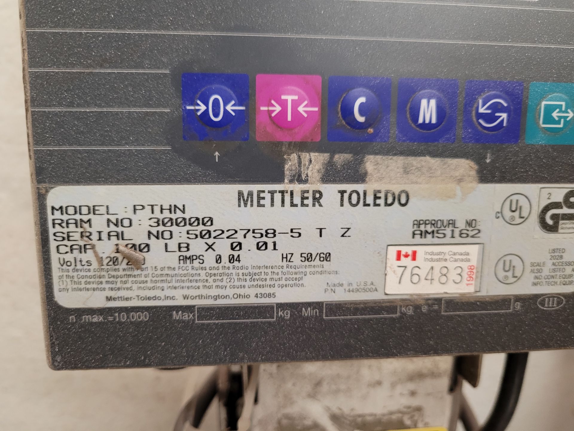 METTLER TOLEDO mod. Panther S/S Mobile Platform Scale on SS Frame w/ Lockable Casters, S/S Platform - Image 4 of 5