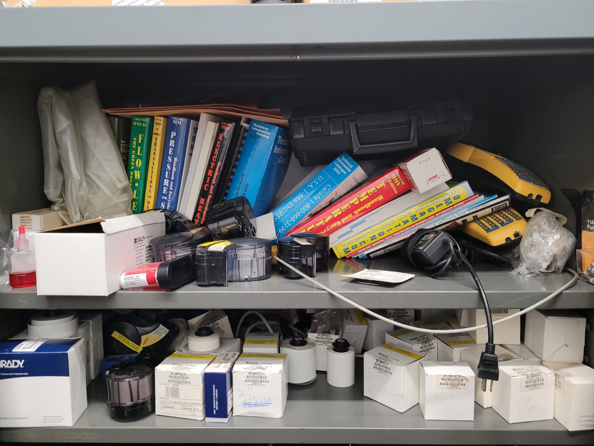 Lot of Steel Locker and contents incl. tools, tachometers, parts chests, multimeter, label makers, - Image 8 of 12