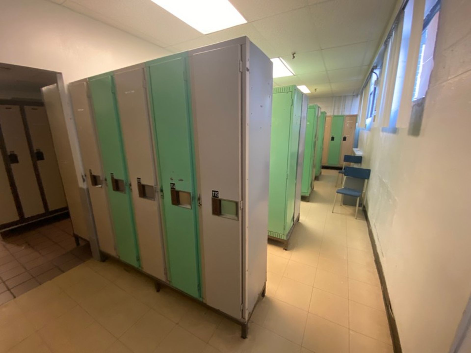 Large Sections of Lockers, Includes All Sections of Lockers in Back Area of Locker Room (LOCATED