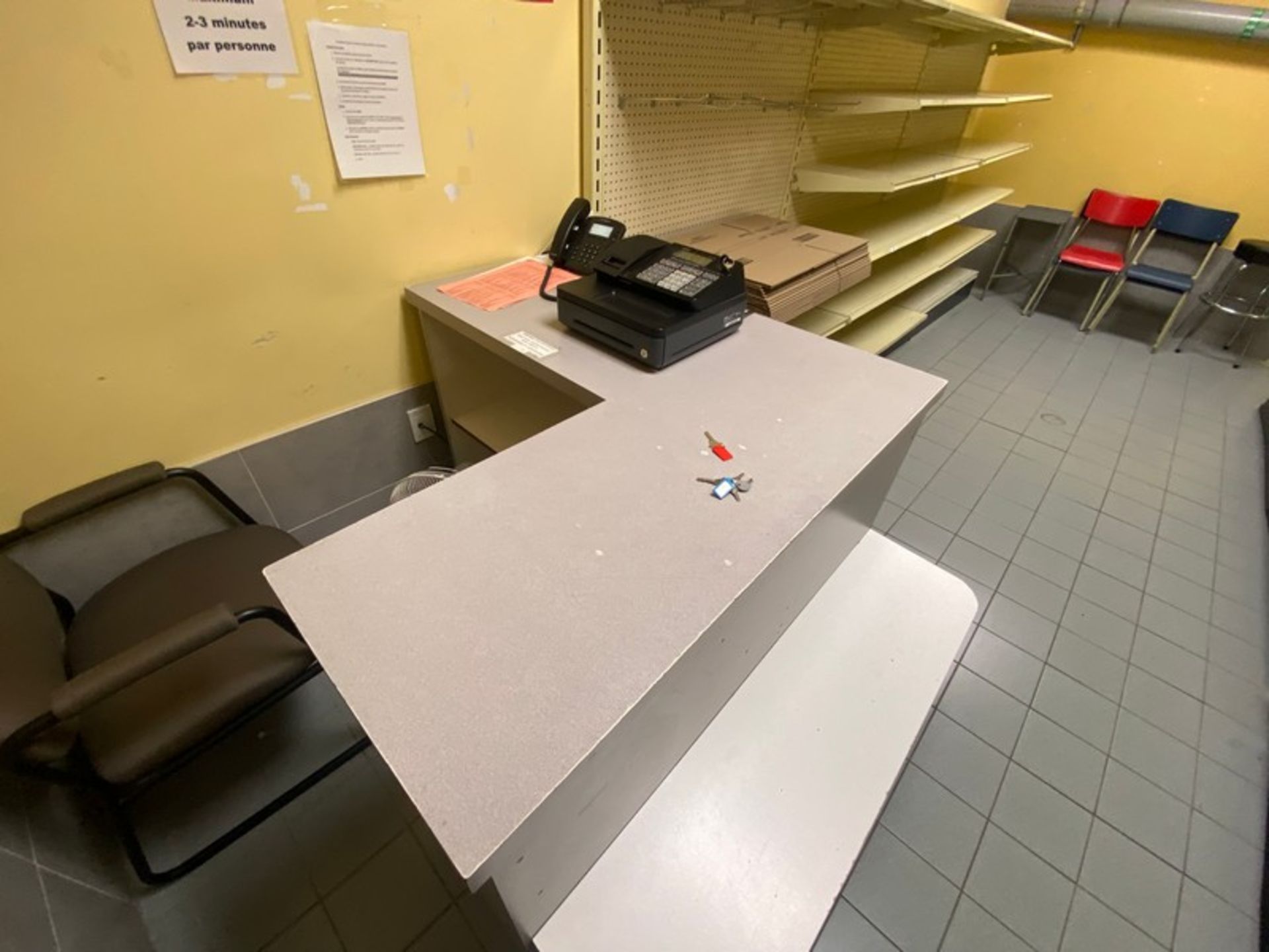 Contents of Employee Store, Includes Shelving, Cash Register, Counter Top (LOCATED IN SAINT-LAMBERT, - Image 3 of 4
