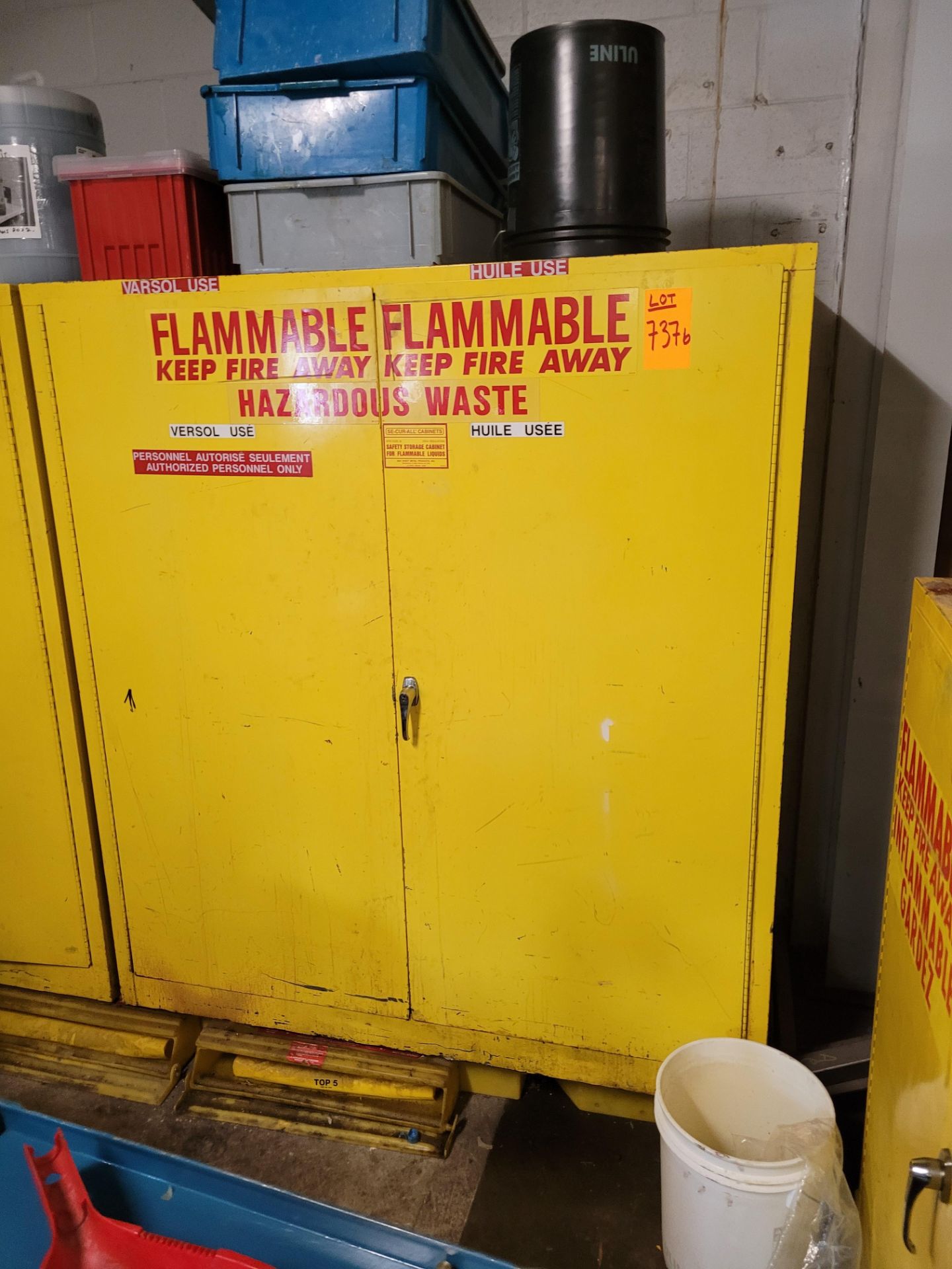 SECURALL Flammable Drum Storage Cabinet w/ shelf, deployable ramp, dim. 65" H x 59" W x 34" - Image 2 of 4