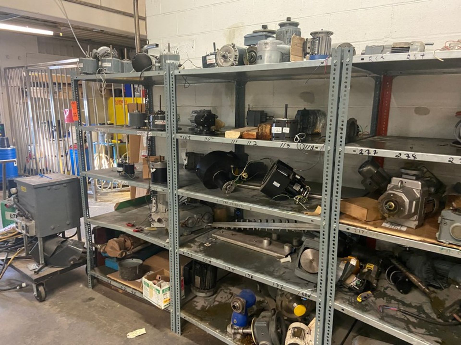 6-Section Shelf with Contents, Contents Includes Large Assortment of Motors, Drives, Cylinders Other - Image 4 of 5