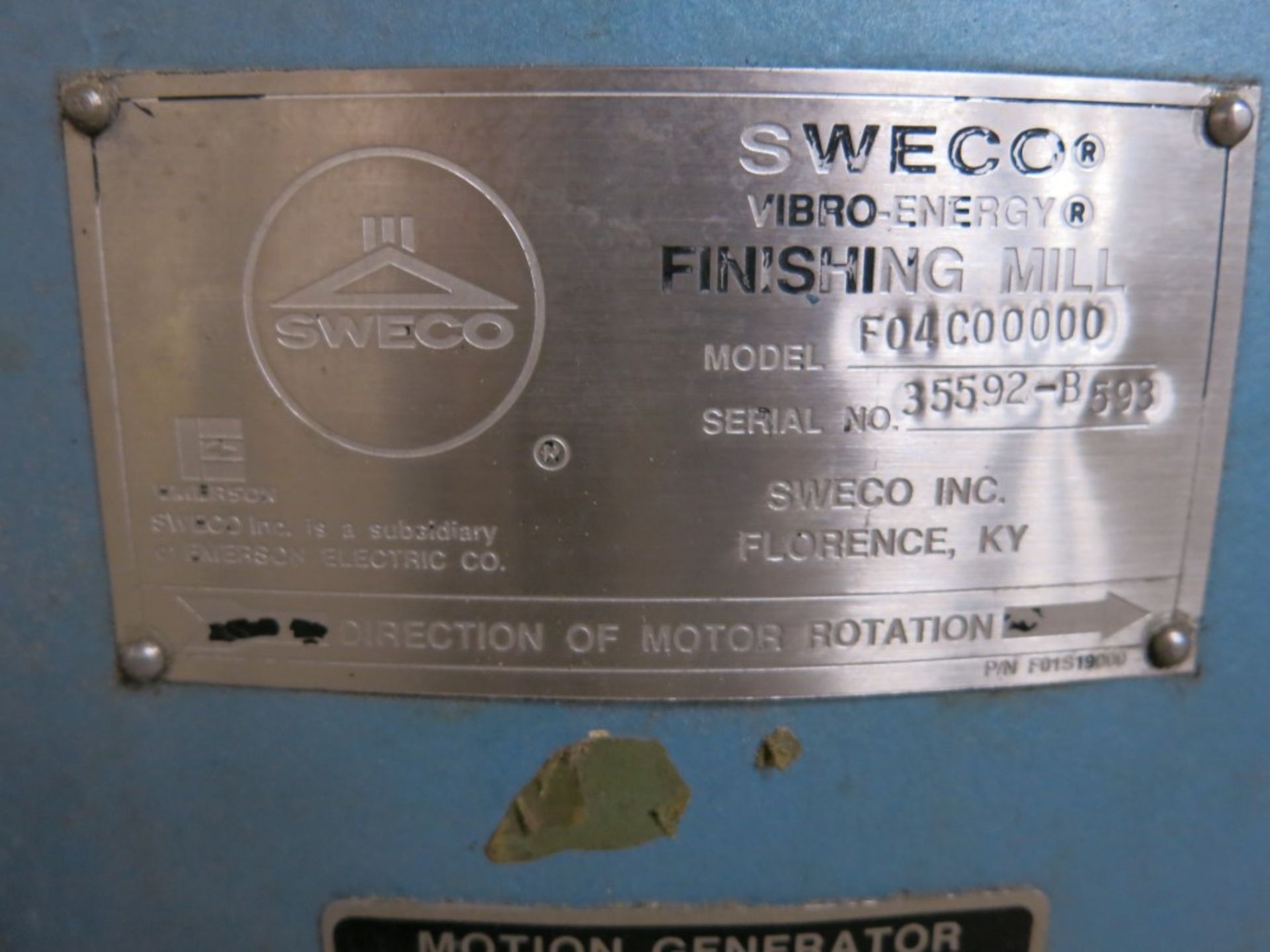 Sweco Vibratory Finishing Mill Model F04C00000 - Image 3 of 3
