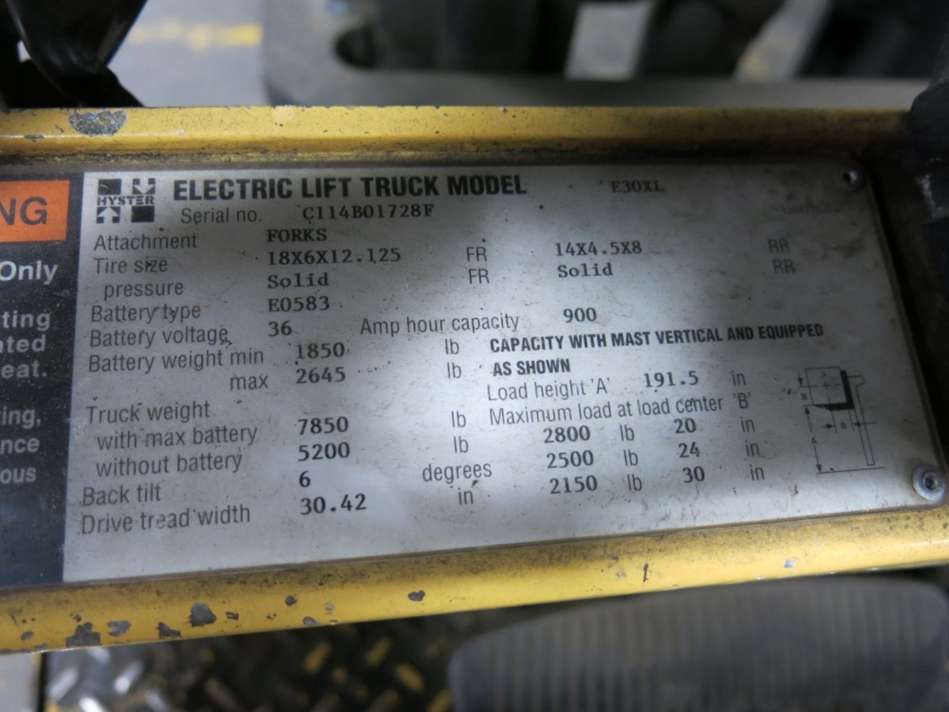 Hyster Electric Approx 3,000 Lb Cap Forklift (SEE NOTE) - Image 4 of 5