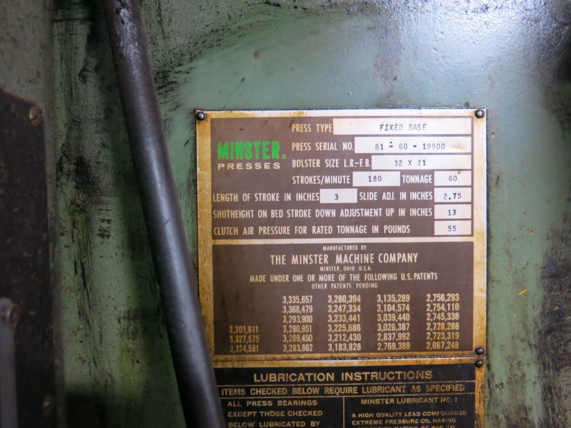 Minster Model B1-60 Gap Frame Press (SEE NOTE) - Image 5 of 6