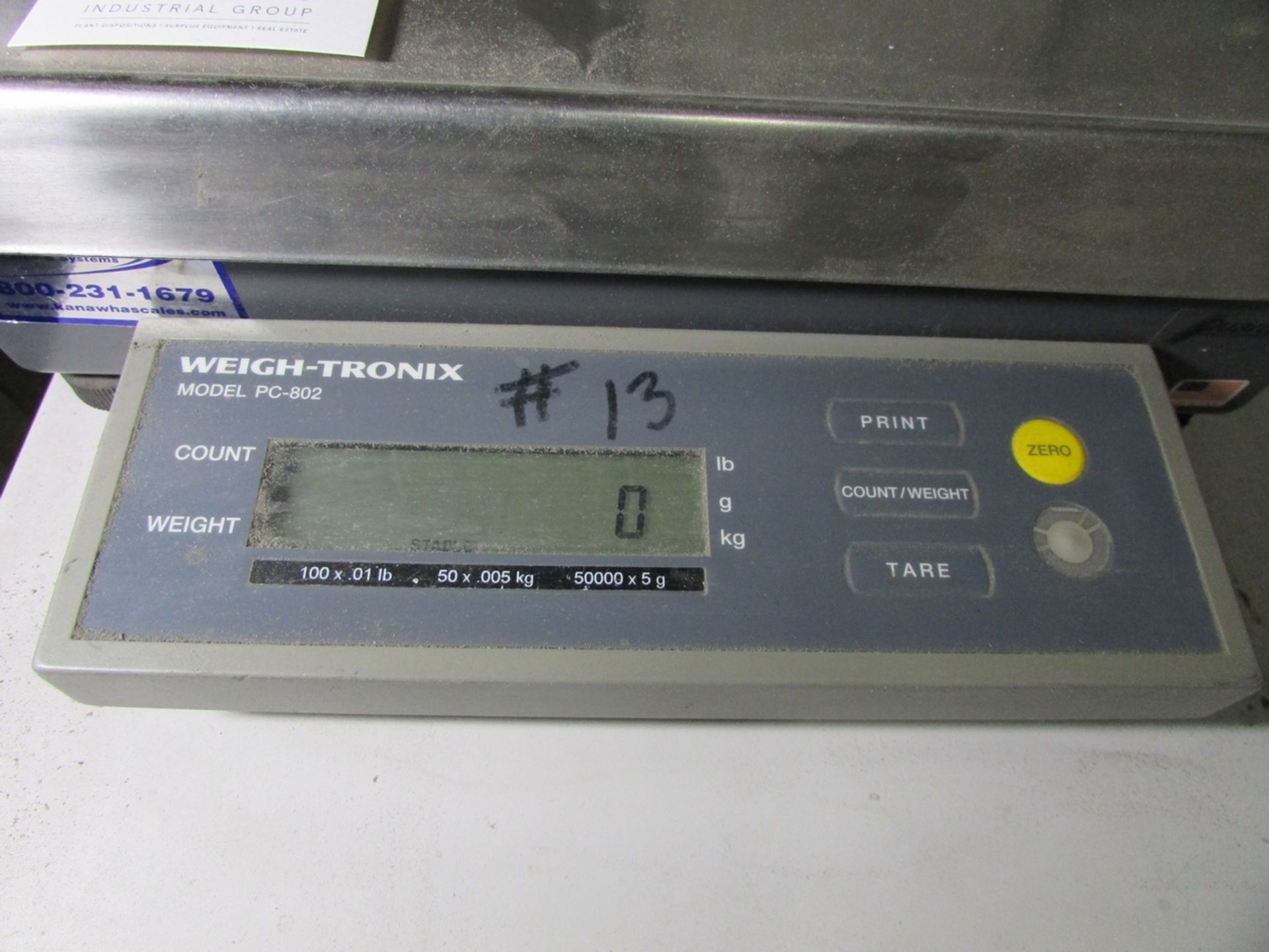 Weigh-Tronix Model PC-802 100x0.01Lb. Digital Counting Scale - Image 3 of 5