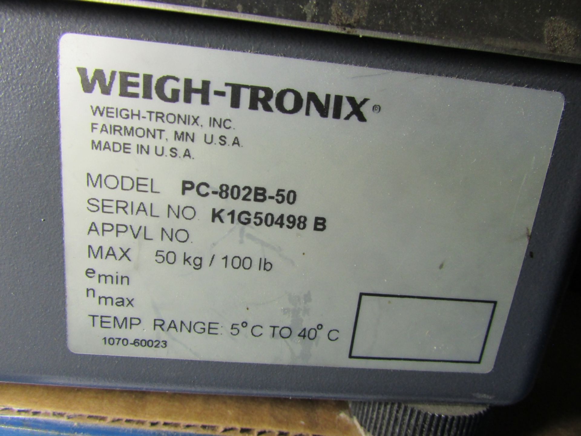 Weigh-Tronix Model PC-802 100x0.01Lb. Digital Counting Scale - Image 5 of 5