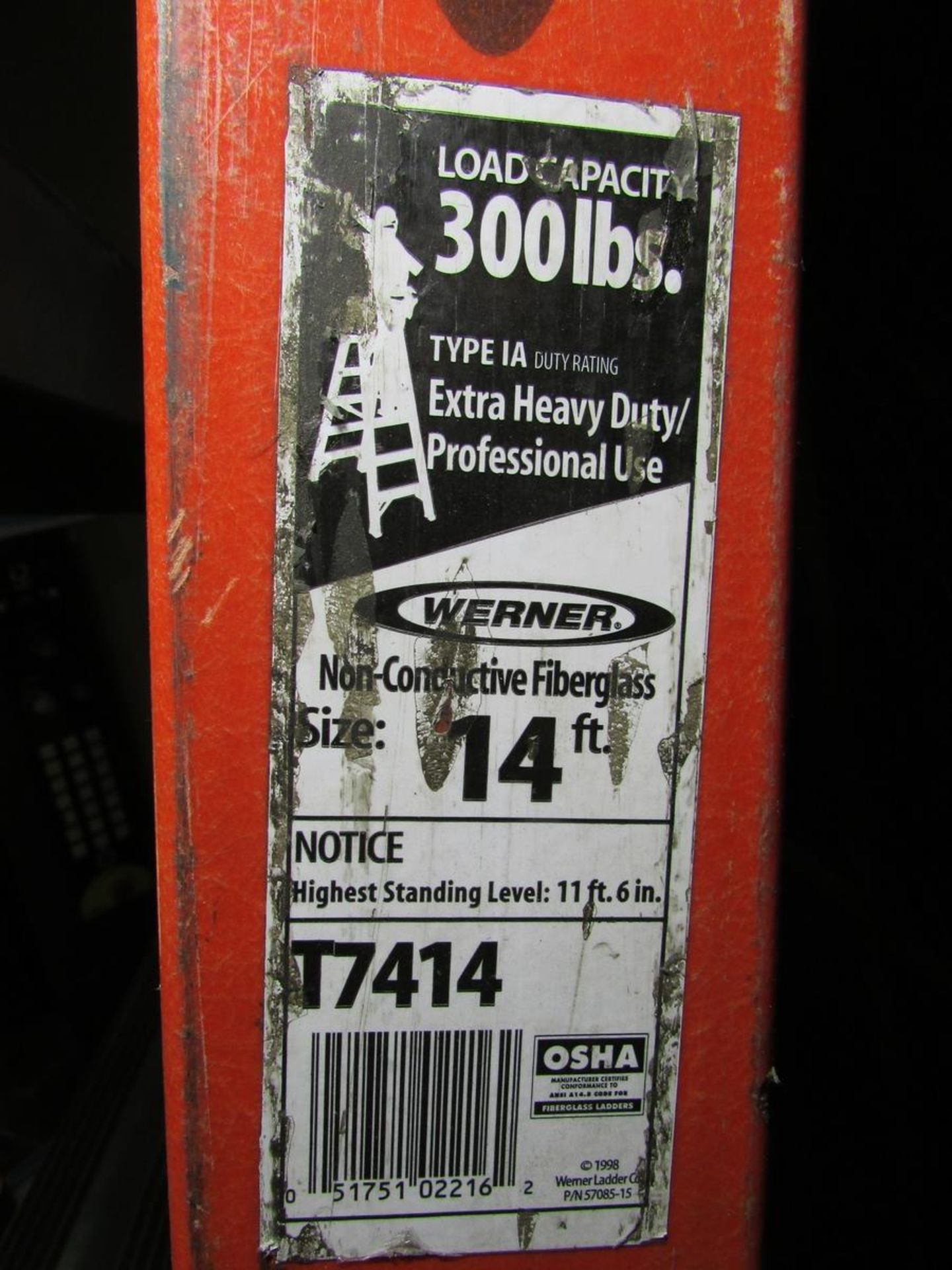 Werner T7414 14' Fiberglass A-Frame Ladder - Image 3 of 3