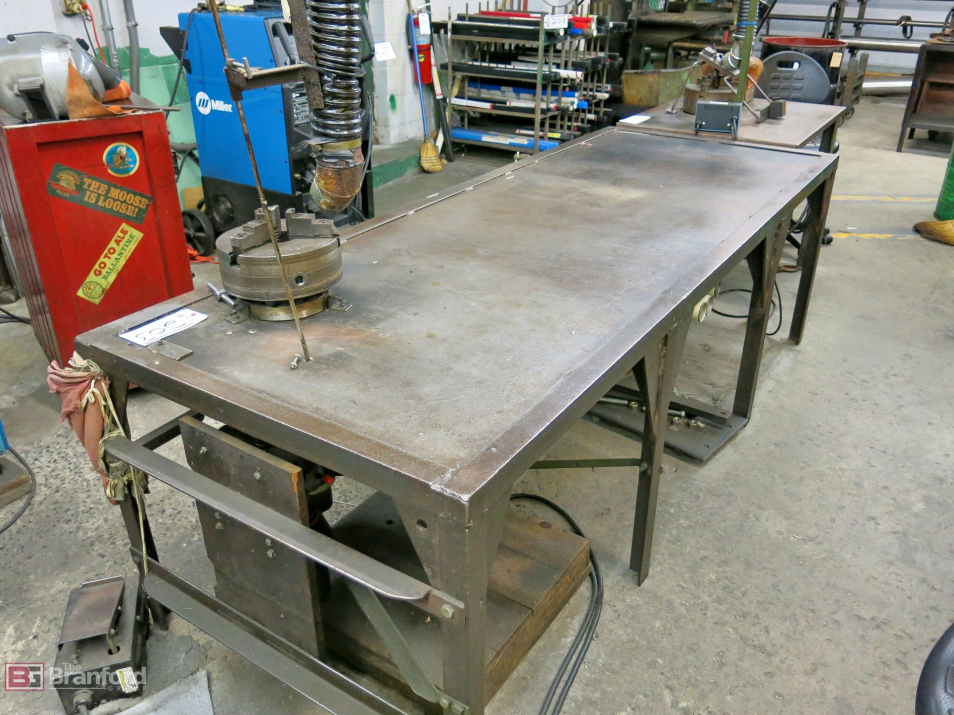 97" x 36-1/2" heavy duty steel welding table - Image 2 of 2