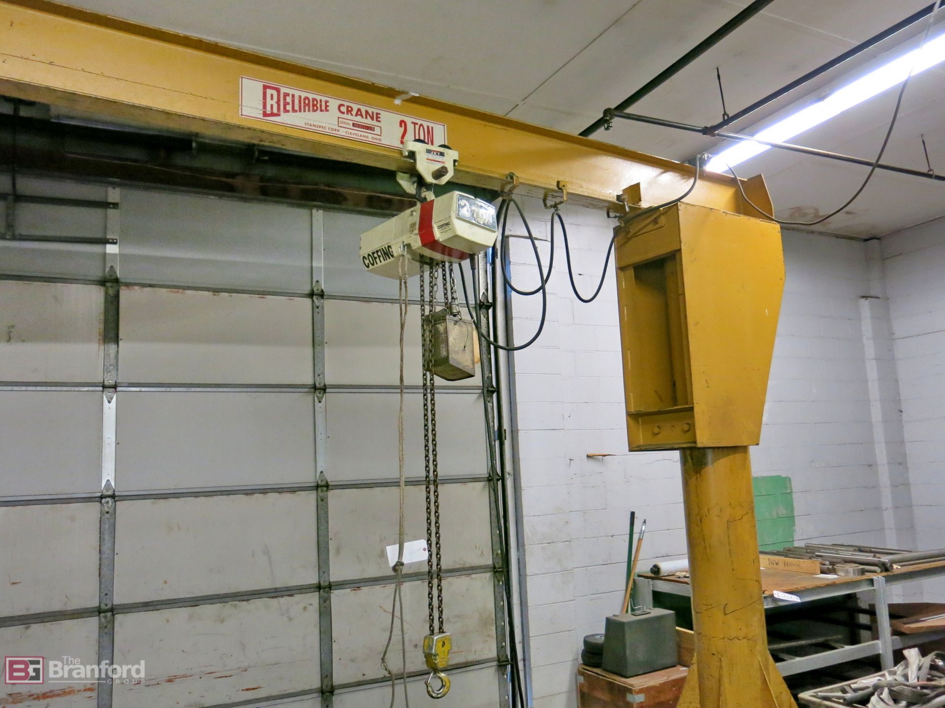 Approx. 15' t x 12' l floor mount jib crane