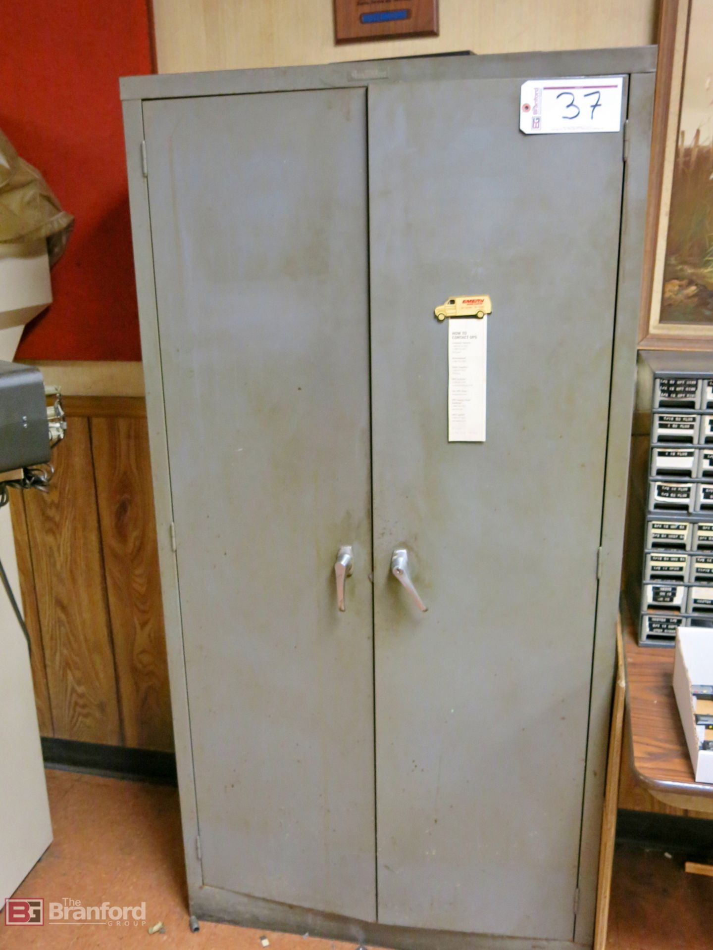 2-door metal cabinet w/ contents