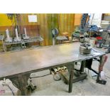 97" x 36-1/2" heavy duty steel welding table