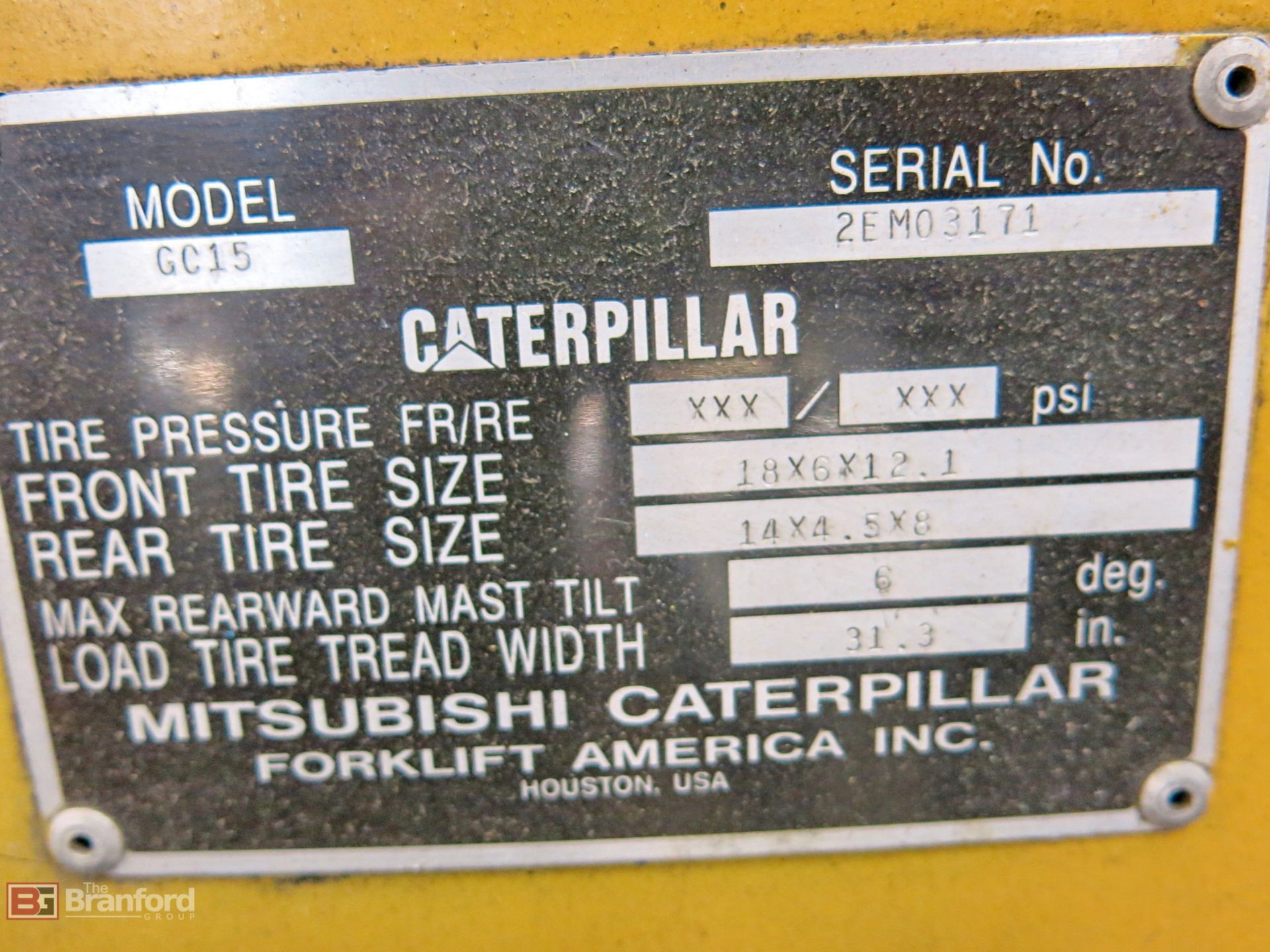 Caterpillar model GC15 3000-lb cap. Lp forklift - Image 4 of 4