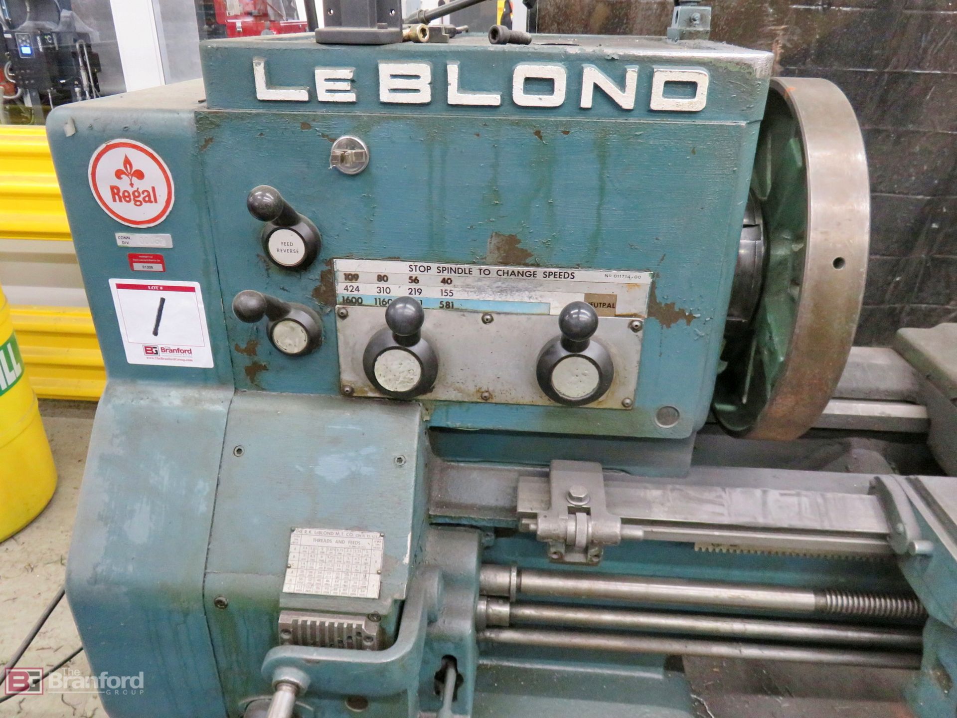 LeBlond Regal 5E 19" x 78" engine lathe, w/ (2) 12" chucks - Image 2 of 9