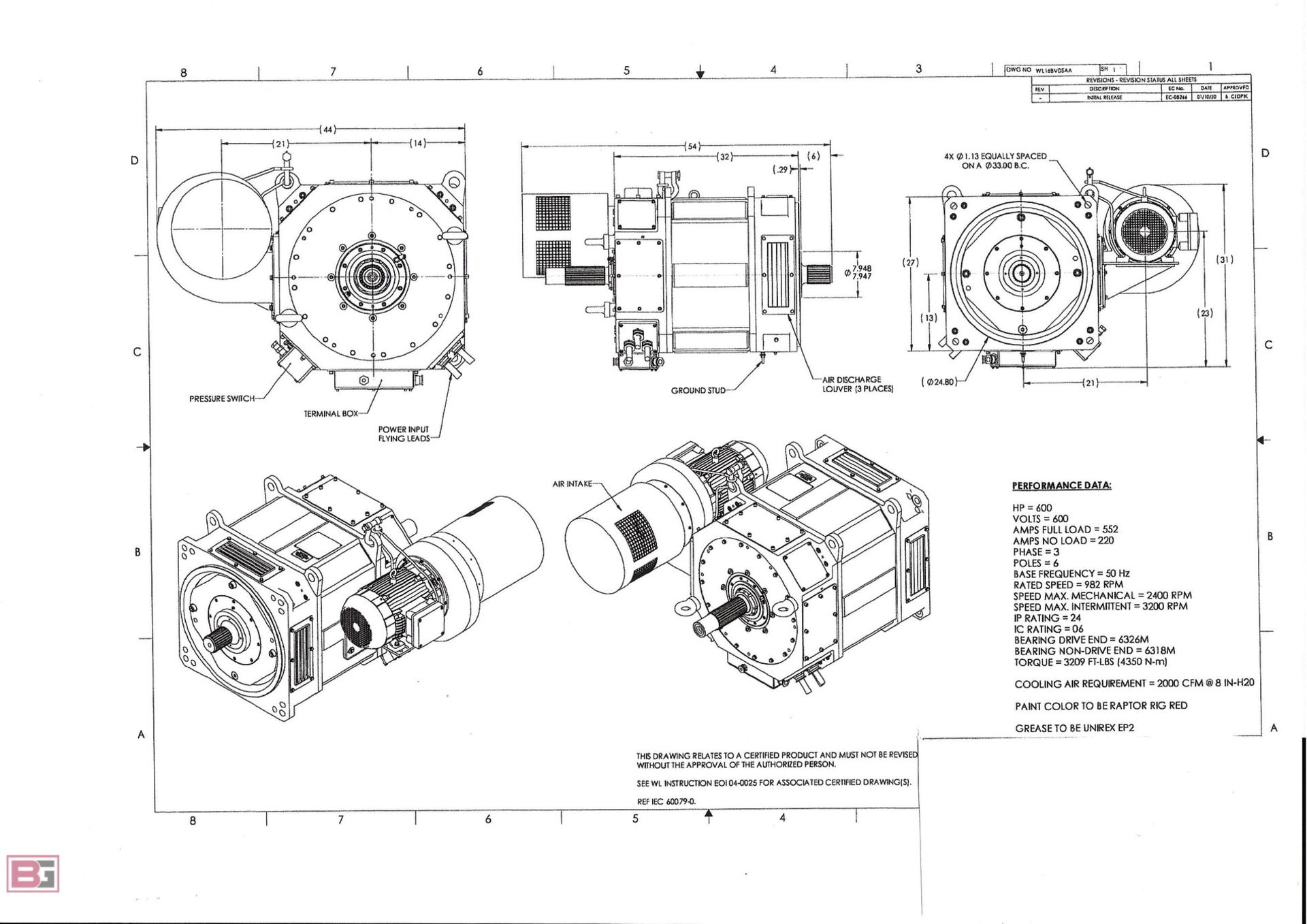 Ward Leonard WL16BVDSAB Raptor 600-HP vertical motor - Image 13 of 14