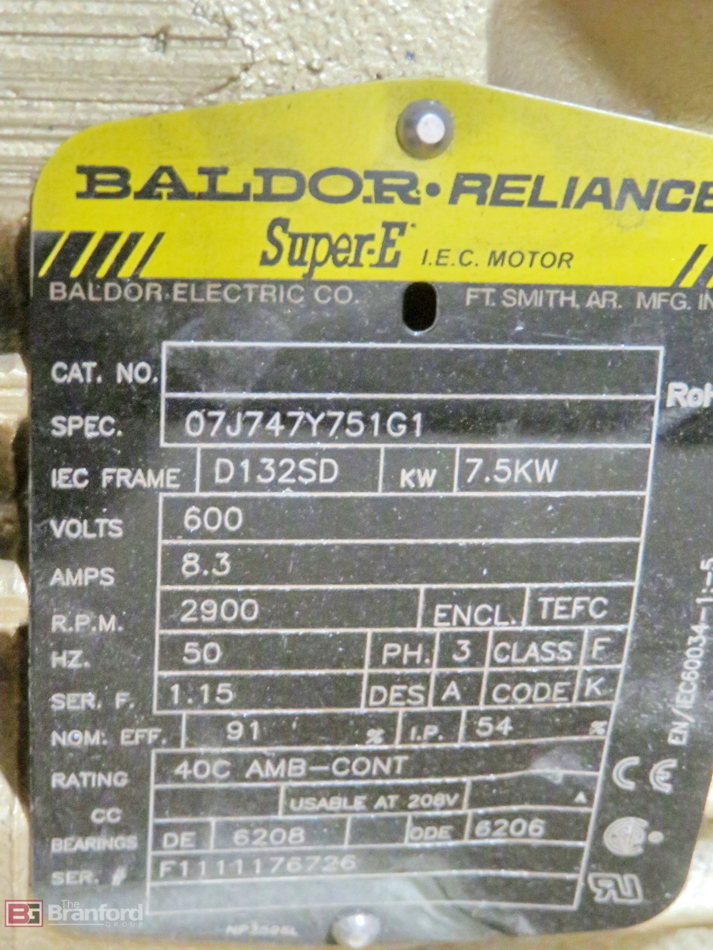 Baldor 7.5-kW (10-HP) Super-E electric motor - Image 2 of 4