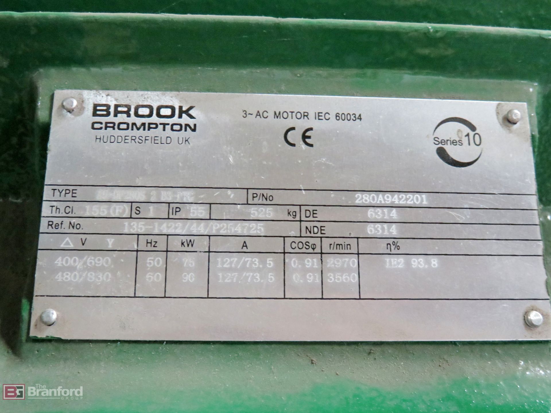 Centrifugal fan, w/ Brook Crompton Series 10 90-kW/120-HP motor - Image 5 of 6