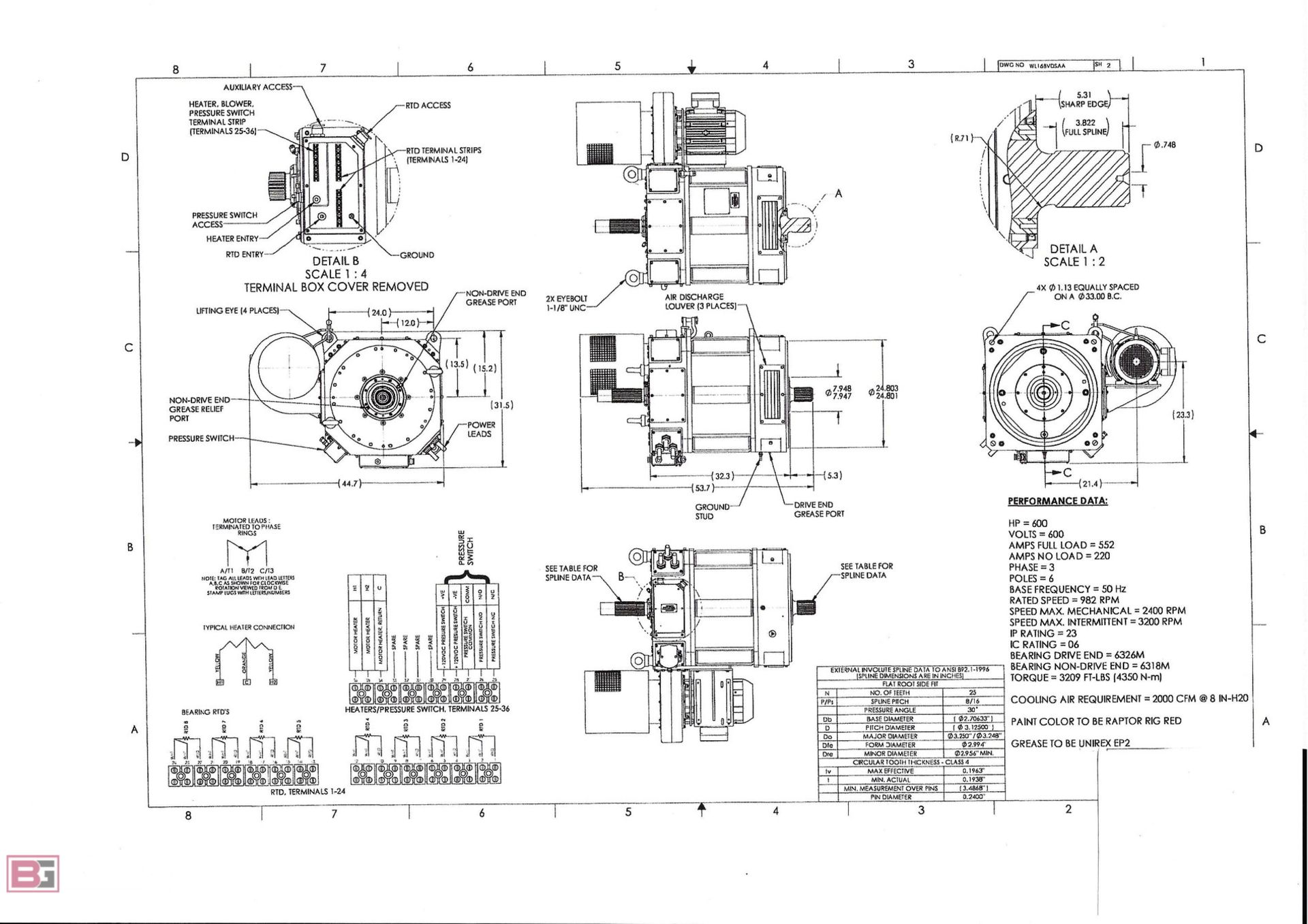 Ward Leonard WL16BVDSAB Raptor 600-HP vertical motor - Image 14 of 14