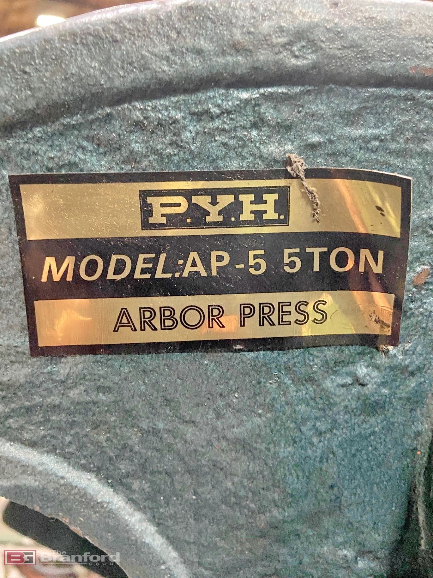 P.Y.H. AP 5-Ton pedestal arbor press - Image 3 of 3