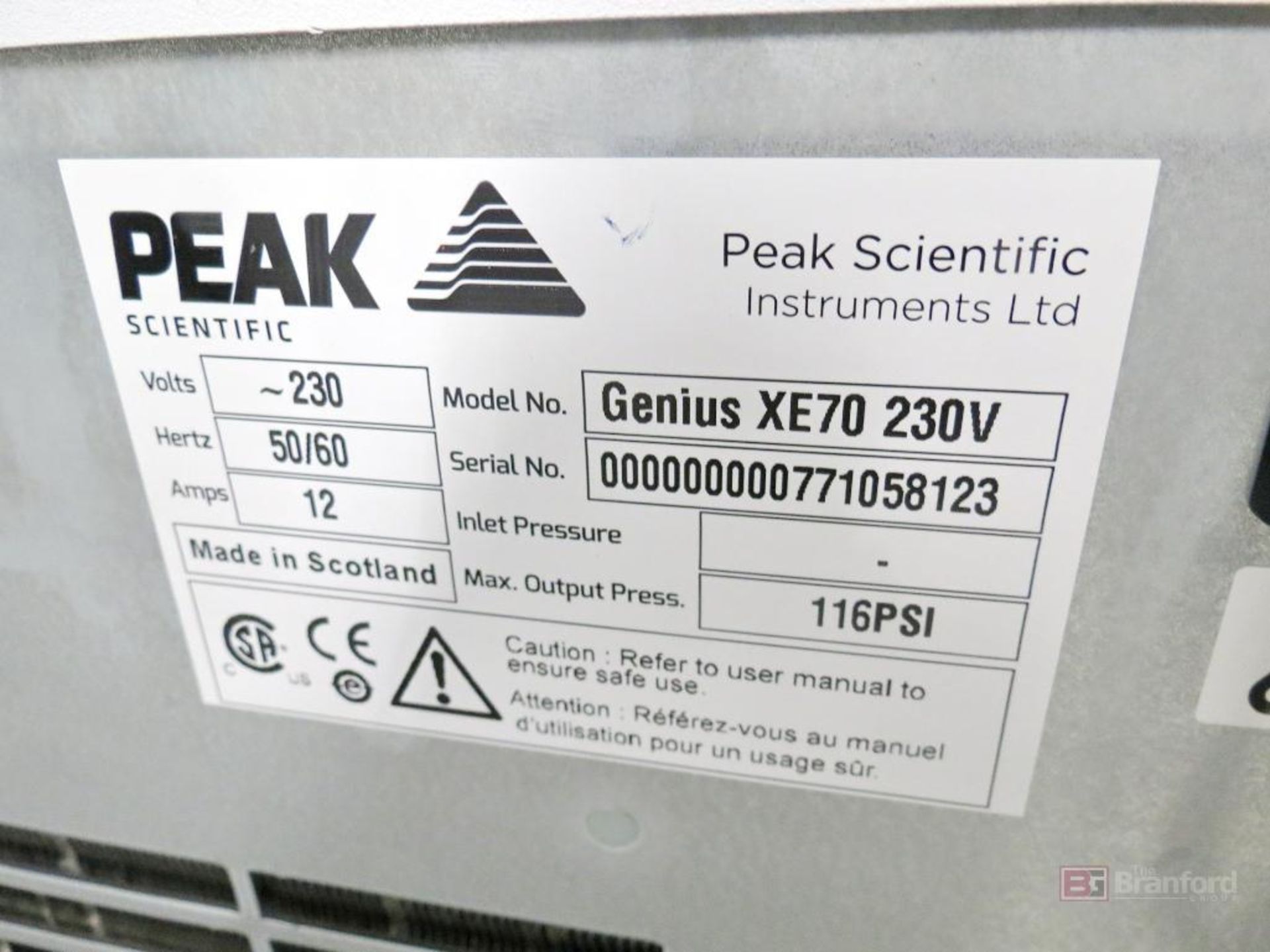 Peak Scientific Genius XE70 230V Nitrogen Generator - Image 2 of 2