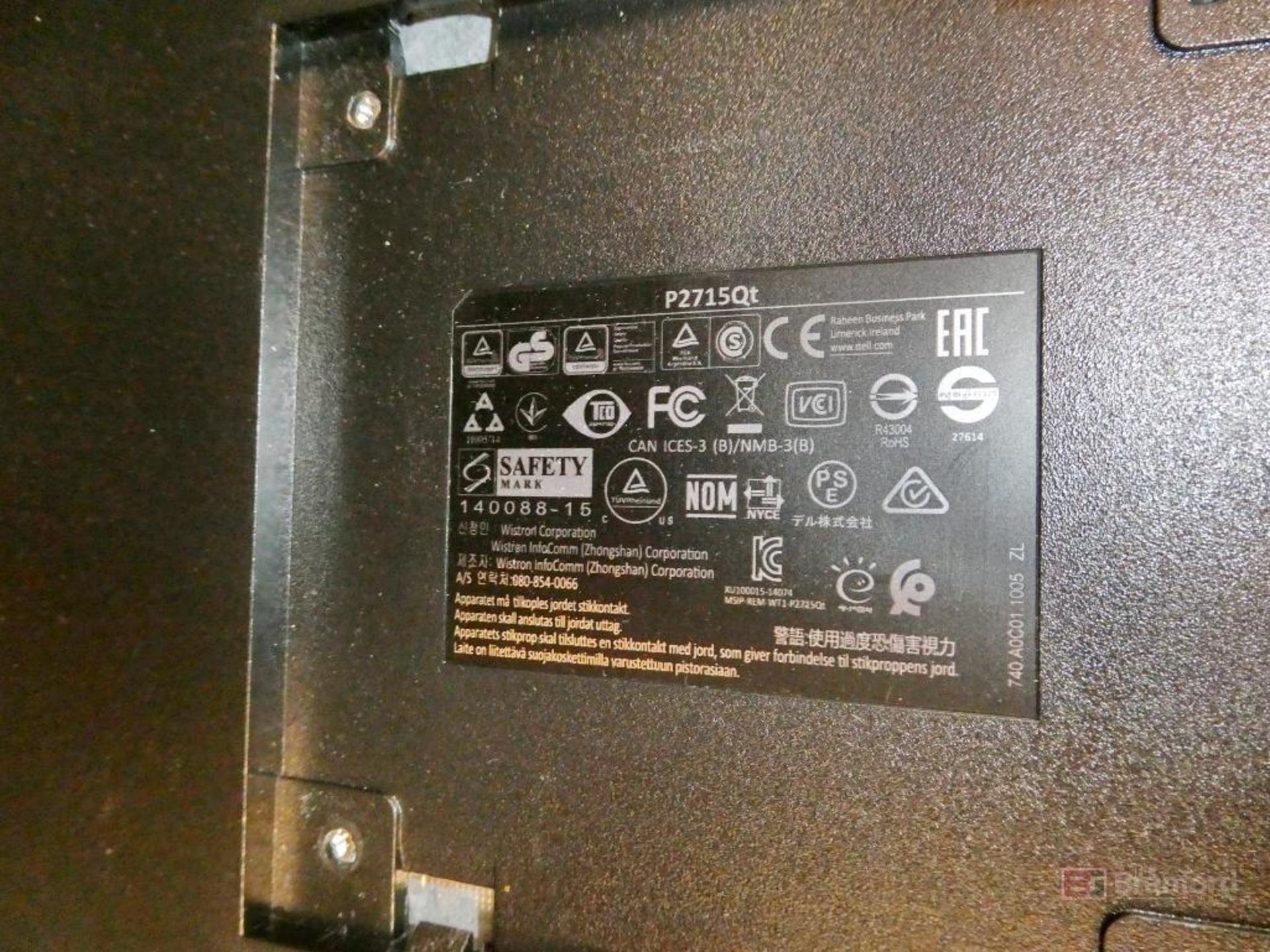 (3) Dell P2715Qt, 27" LED Monitors (No Stand) - Image 5 of 5