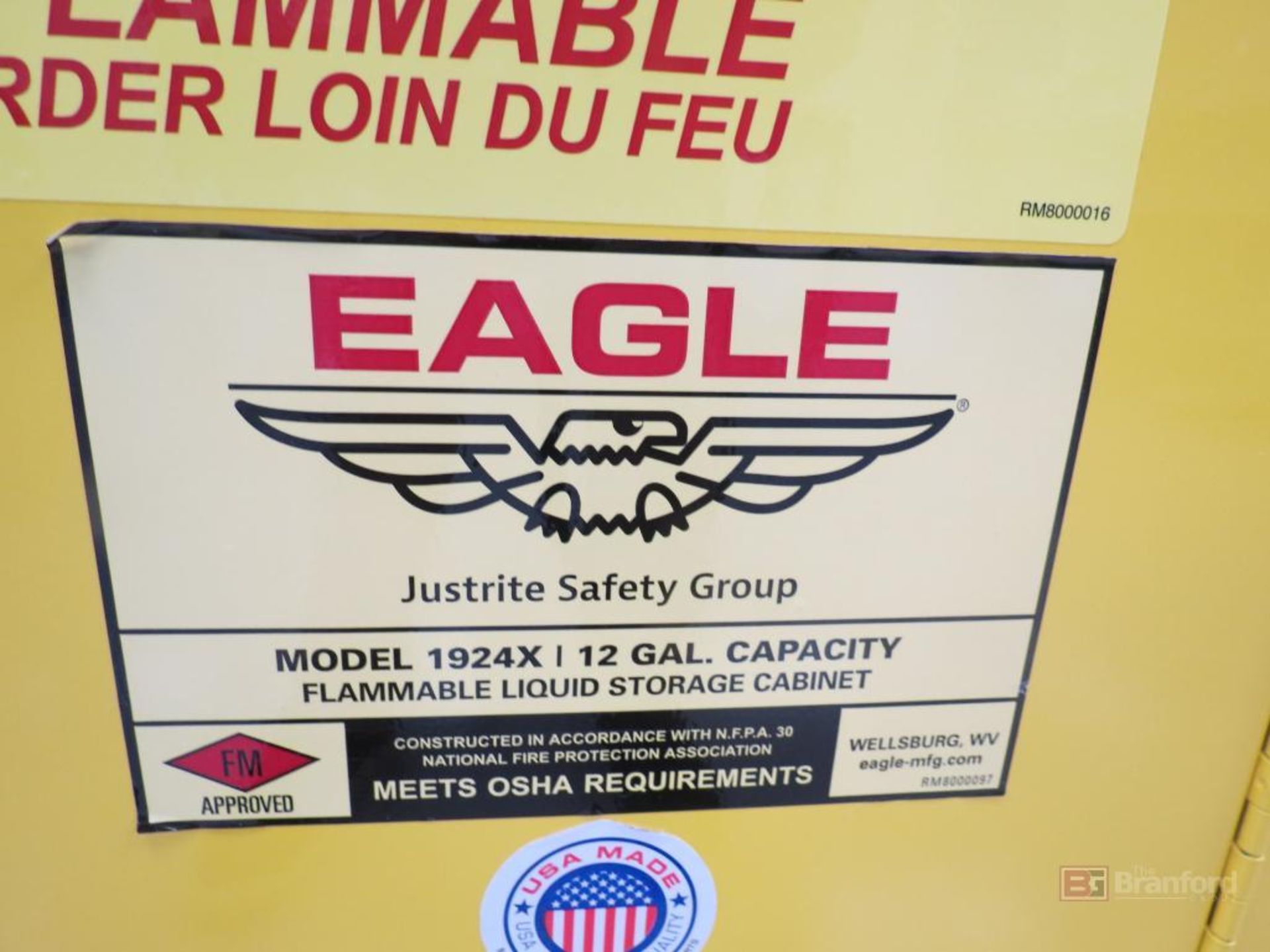 Eagle Justrite 1924X 12-Gallon Flammable Storage Cabinet - Image 2 of 3
