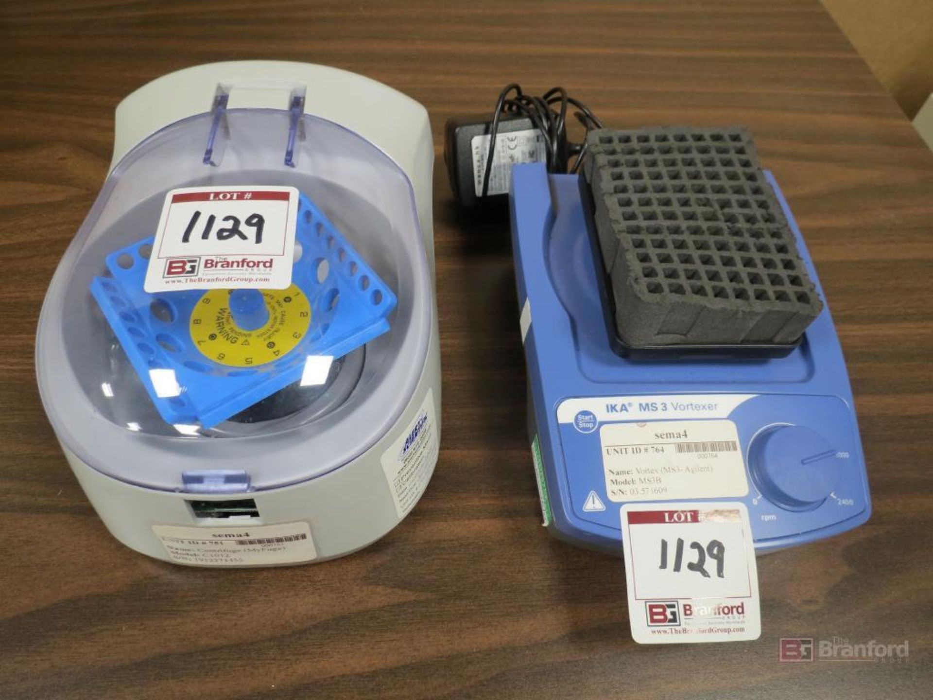 Lot of (1) IKA MS3 Vortexer; (1) Benchmark MyFuge C1012 Mini Centrifuge